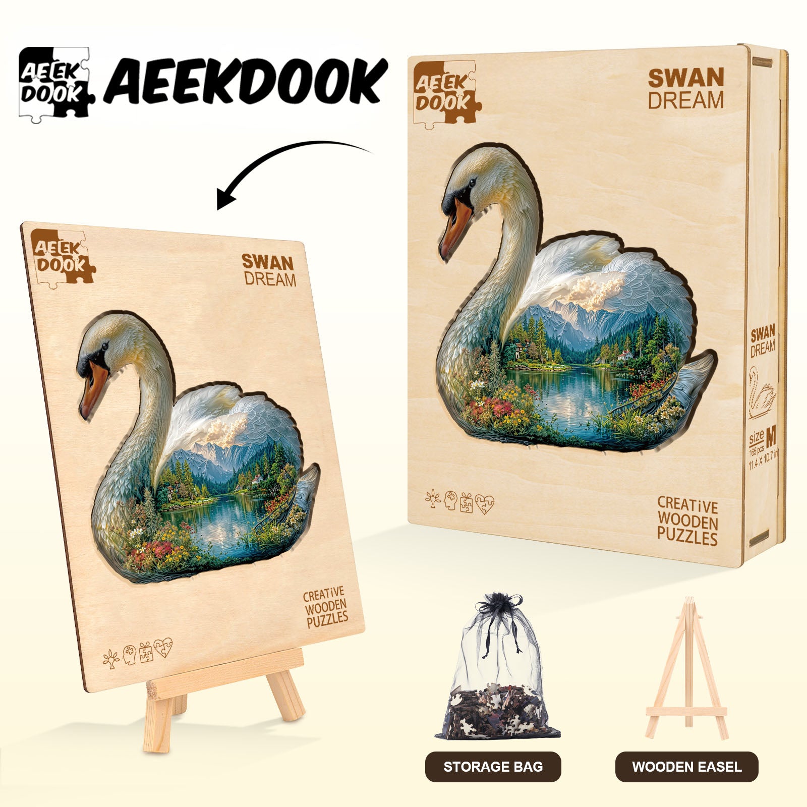 Swan Dream Wooden Jigsaw Puzzles - Aeekdook