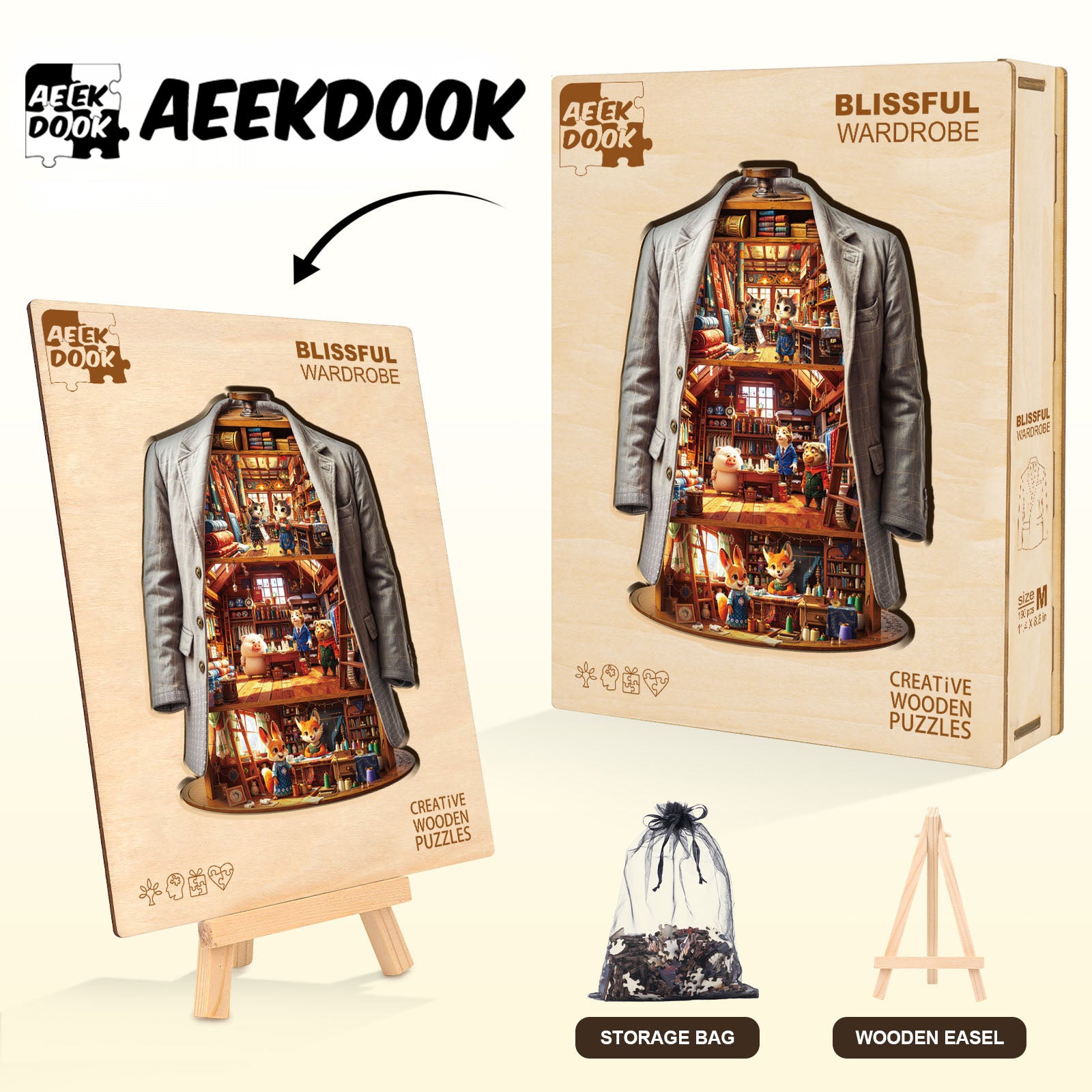 Blissful Wardrobe Wood Puzzles for Adults - Aeekdook