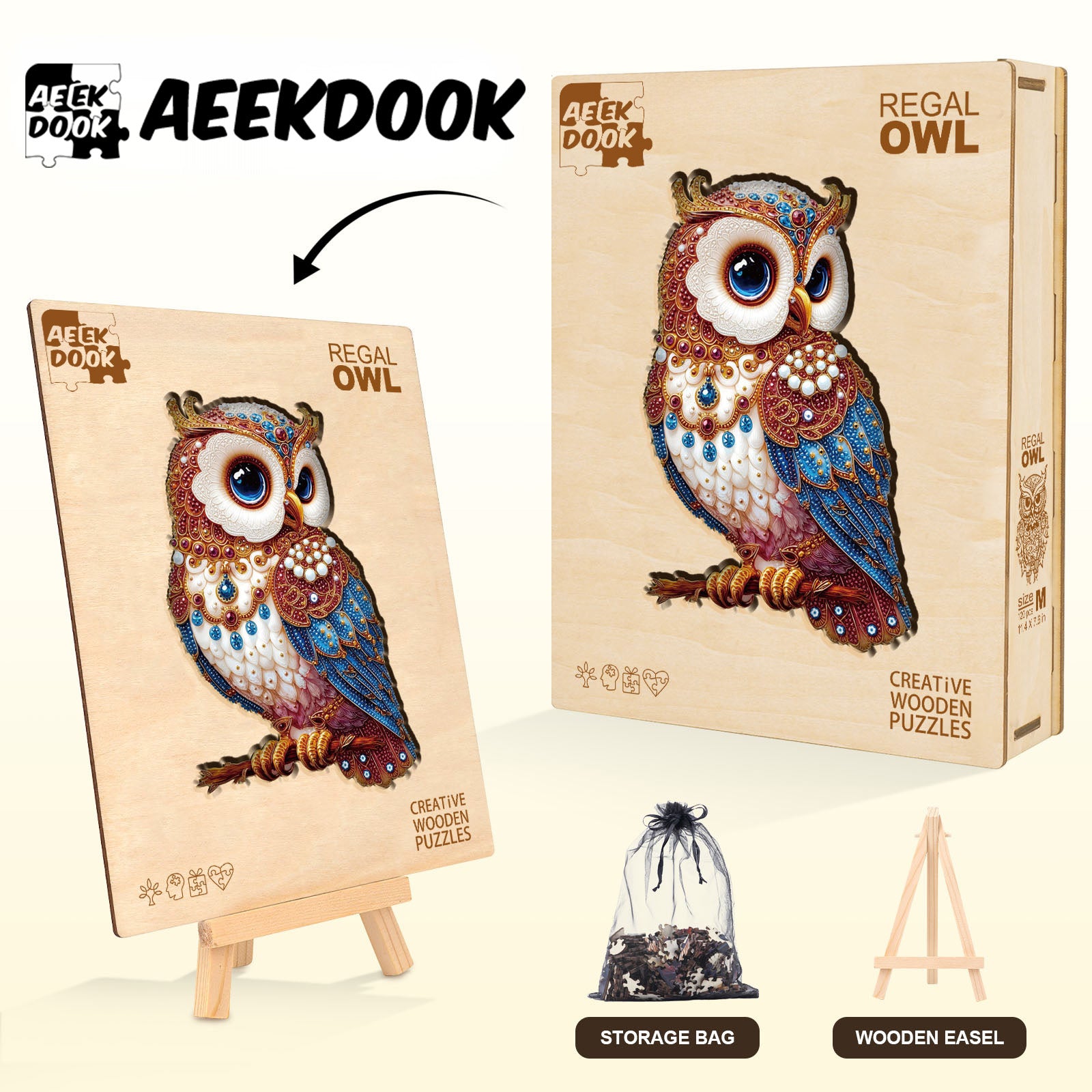 Diamond Art Owl 3D Vision Jigsaw Puzzles - Aeekdook