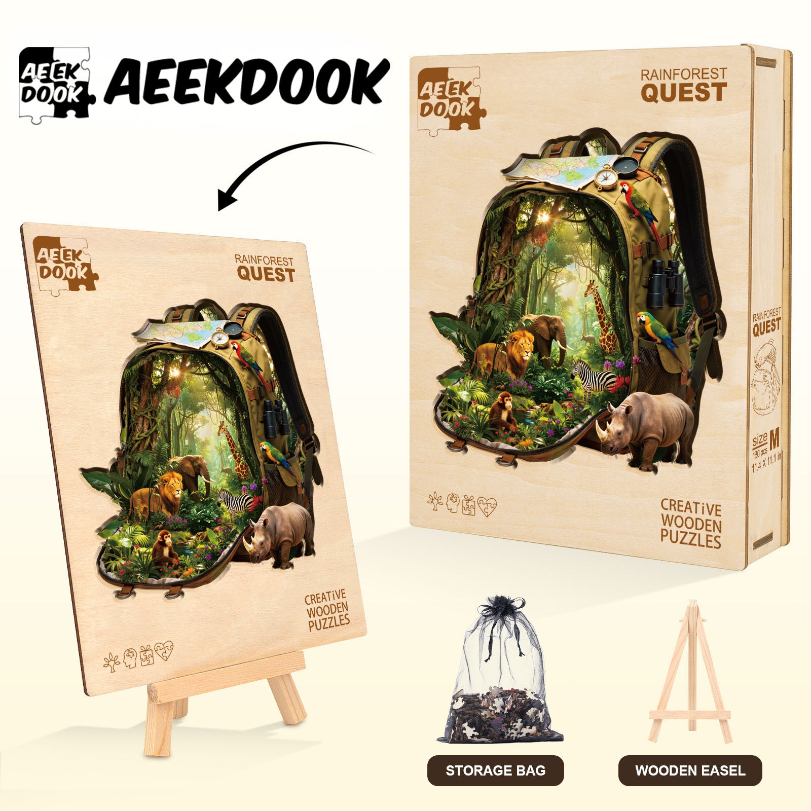 Peak African Safari Wooden Puzzle for Adults - Aeekdook