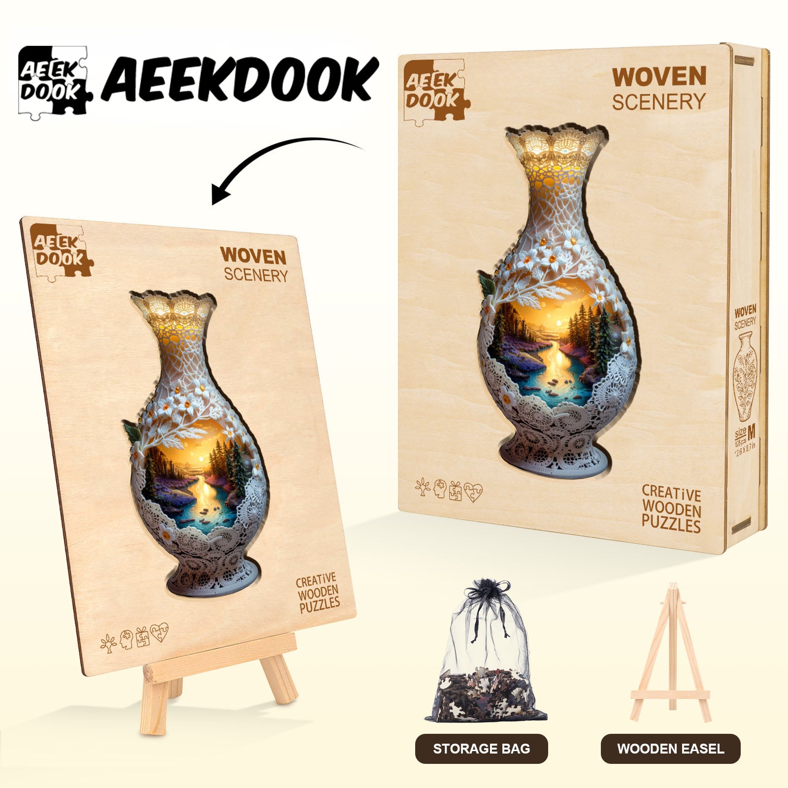 Woven Scenery Wooden Jigsaw Puzzles for Adults - Aeekdook