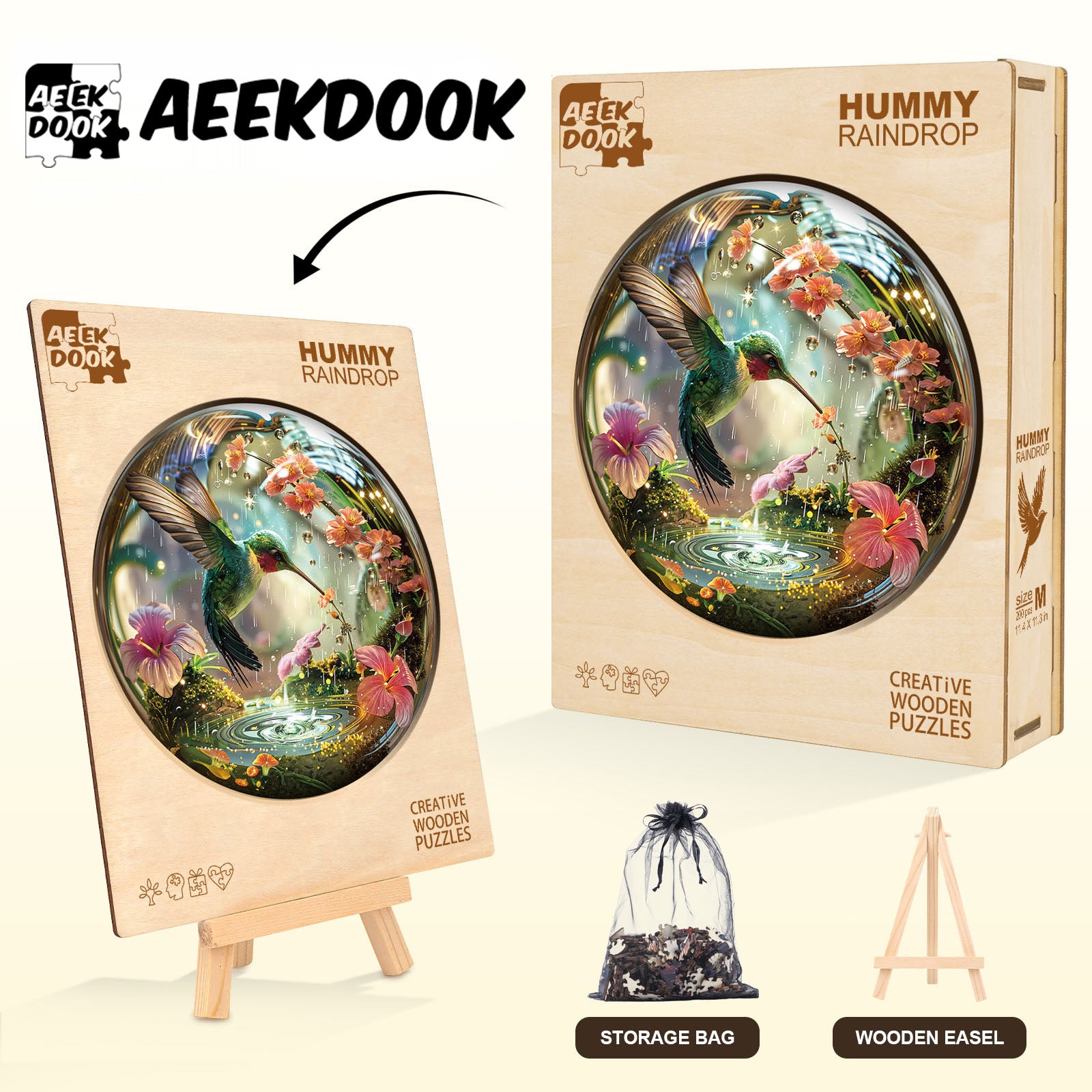 Hummy Raindrop Wooden Puzzles for Adults - Aeekdook