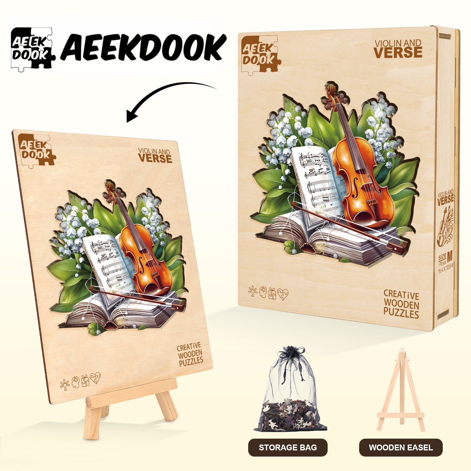 Violin and Verse Unique Wooden Puzzles - Aeekdook