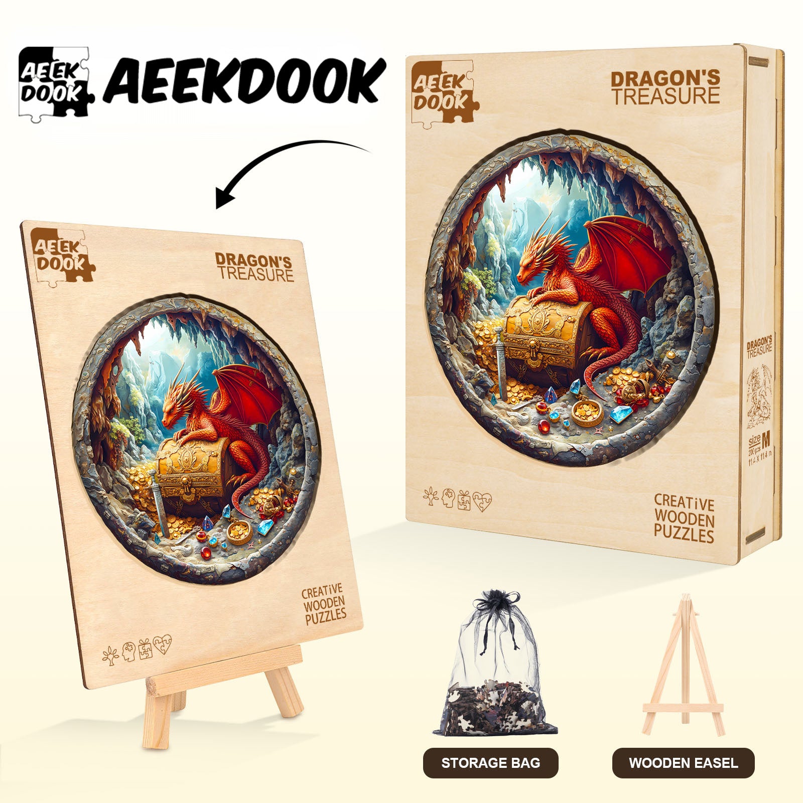 The Dragon Hoard Wooden Jigsaw Puzzles for Adults - Aeekdook