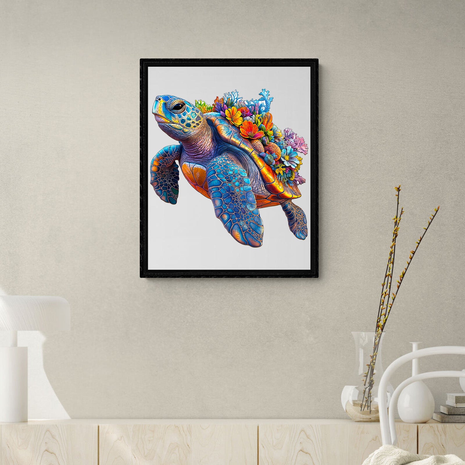 Coraland Turtle Unique Shape Wood Puzzle Ocean Art - Aeekdook