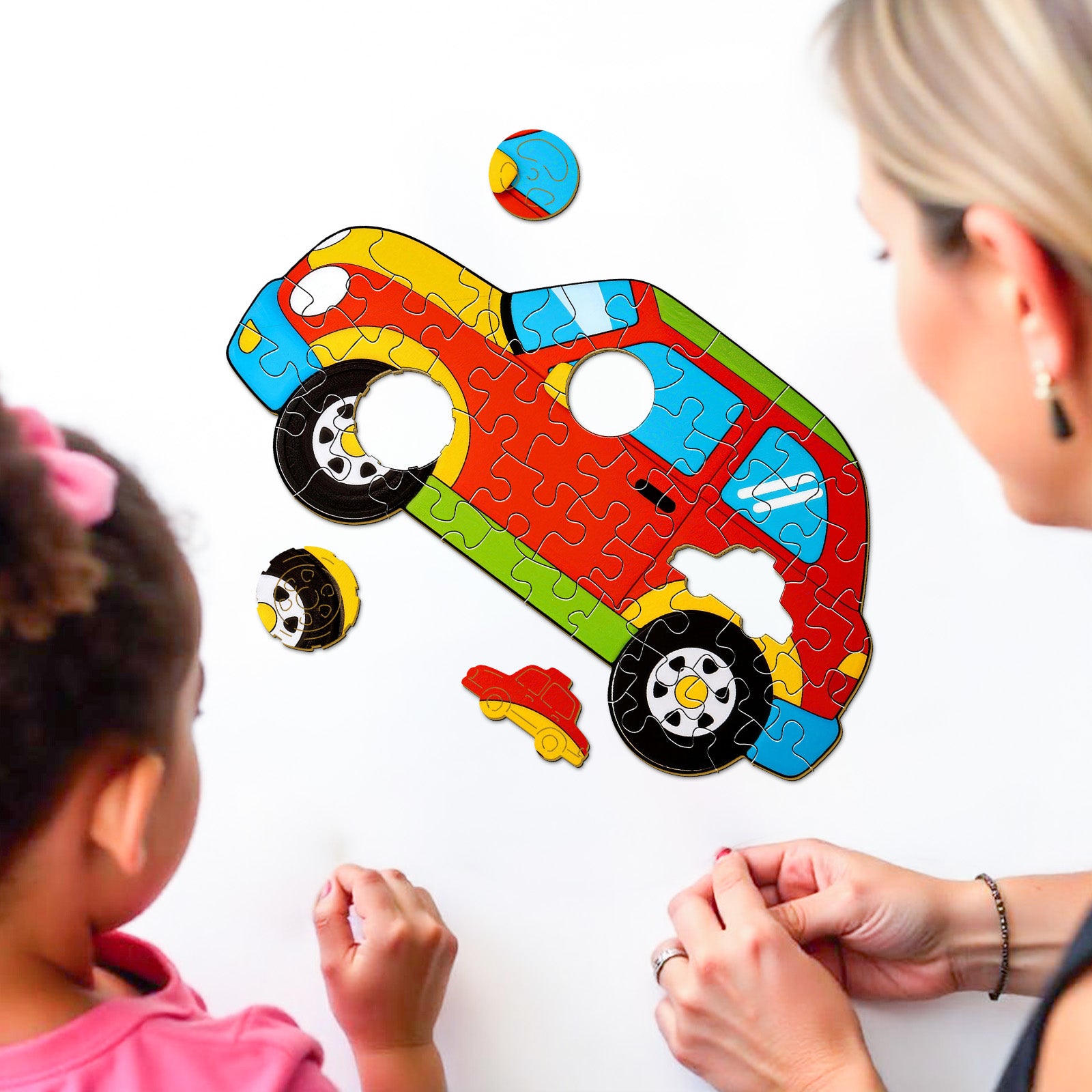 Double-sided Car Wooden Puzzles for Kids Ages 4-6