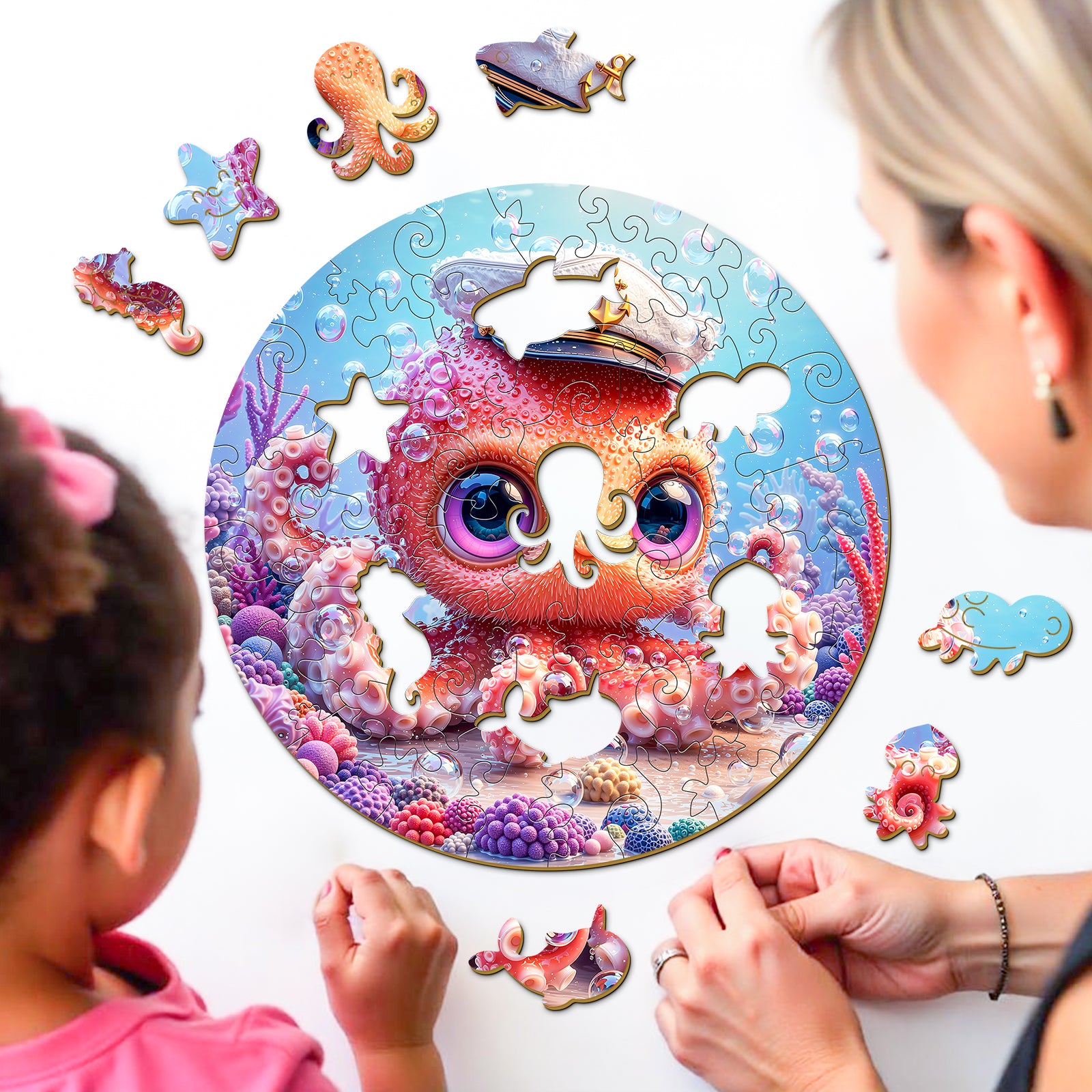 Ocean Octopus Wooden Puzzle for Toddlers - Aeekdook