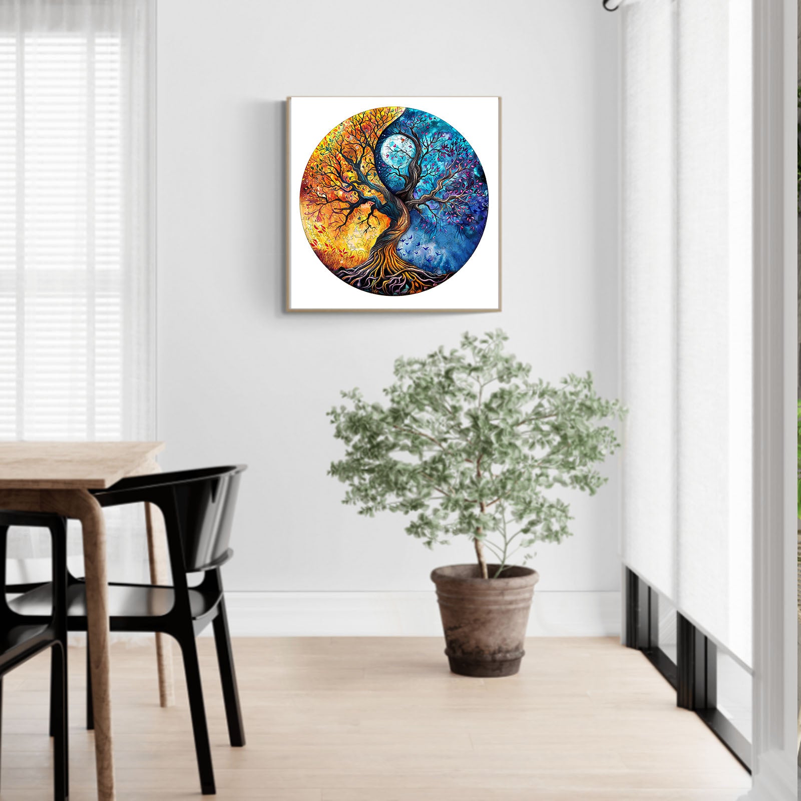 Yin Yang Tree of Life Wood Puzzle Zen Harmony Art - Aeekdook