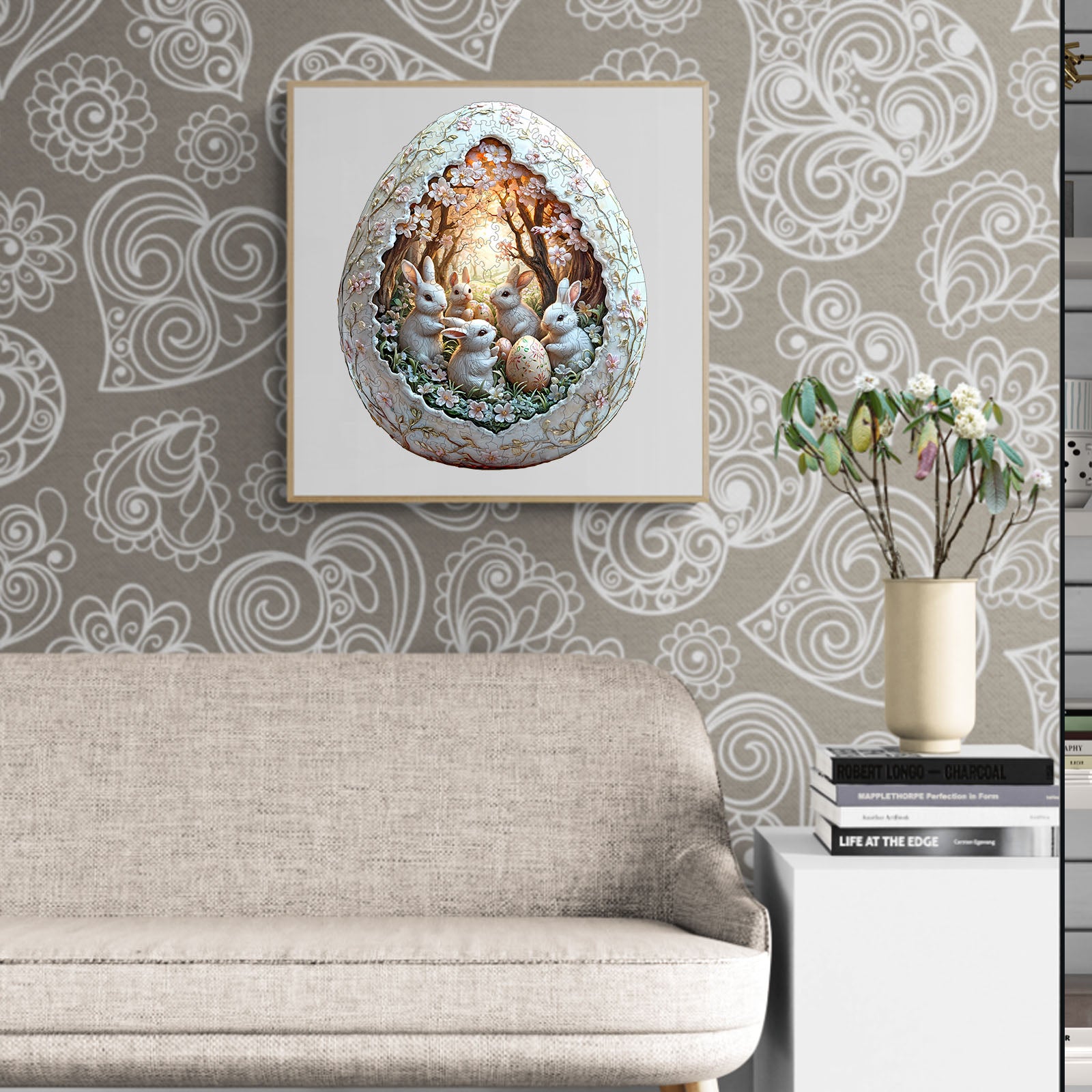 Eggshell World Wood Puzzle Surreal Miniature Art - Aeekdook