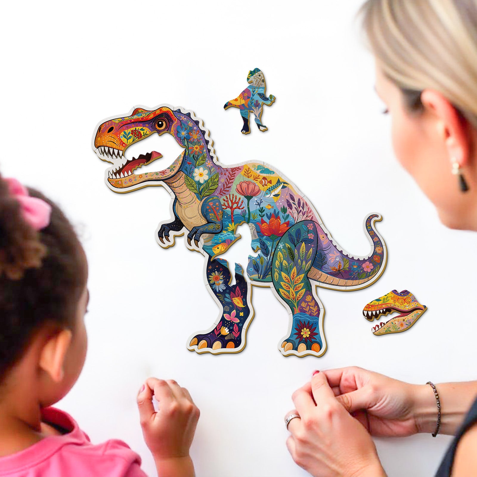 Colorful Tyrannosaurus Rex 22 Pieces Kids Wood Puzzle Gift