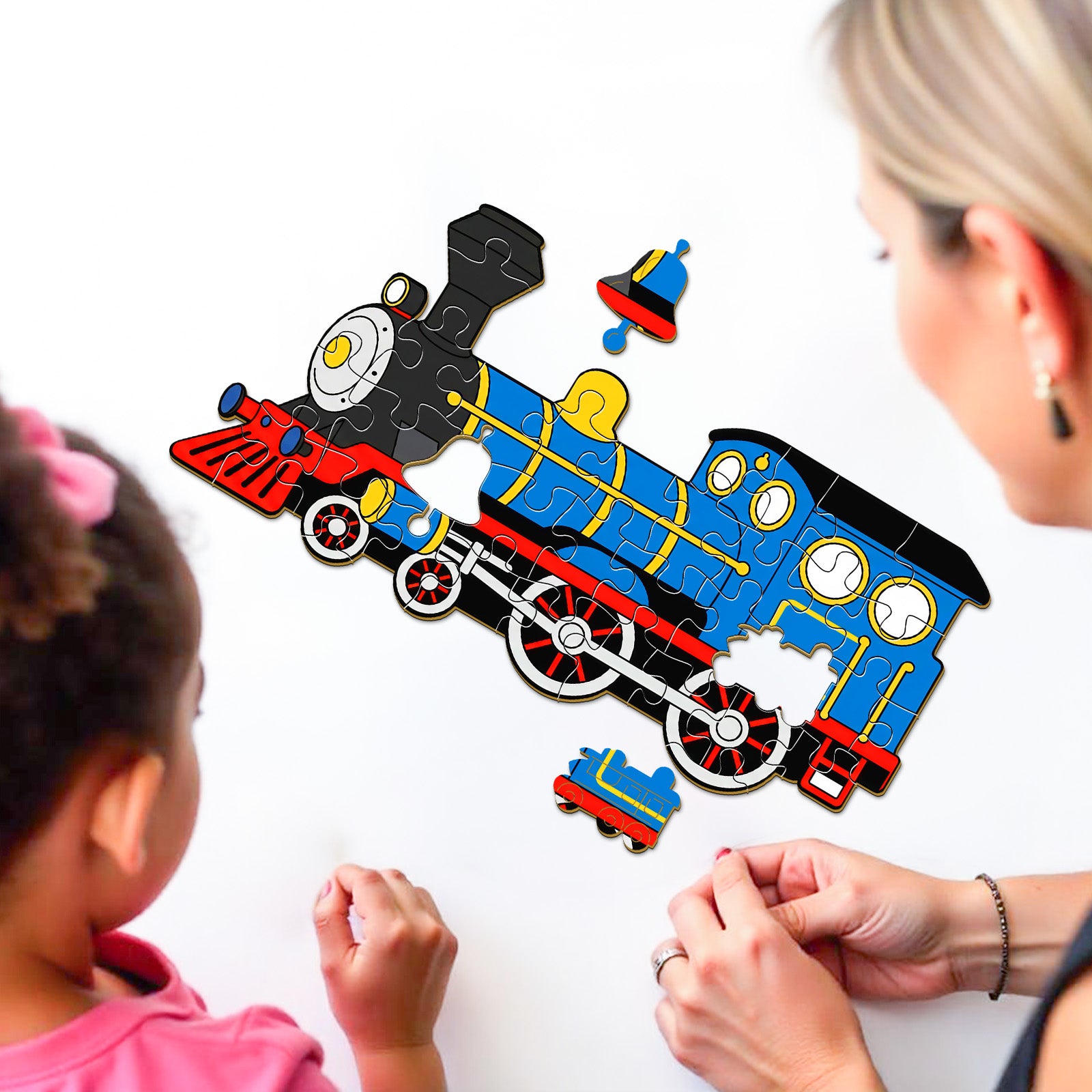 Double-sided Steam Train Wooden Puzzle for Kids