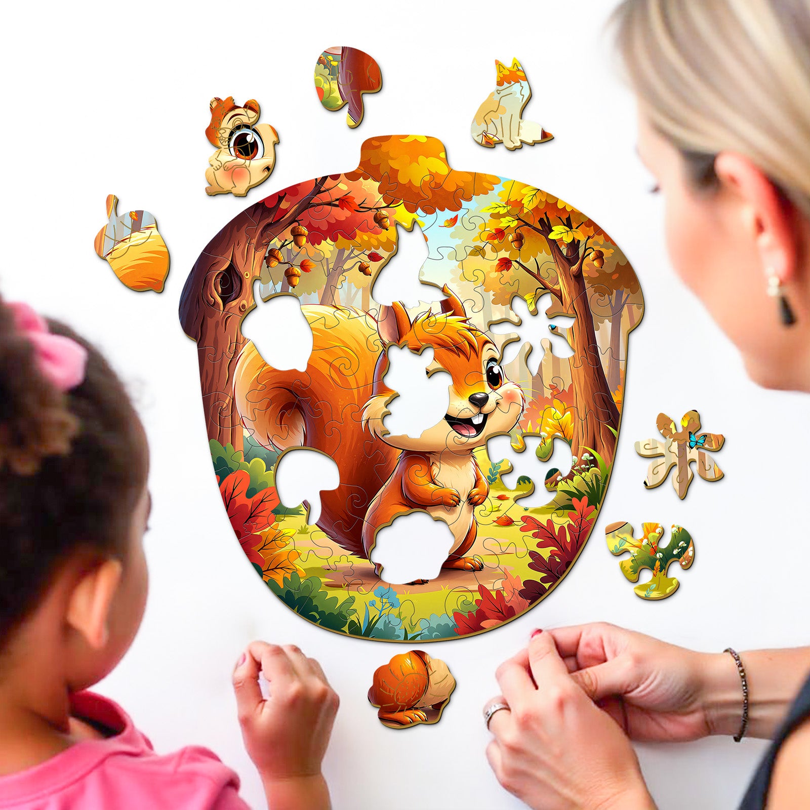 Cute Squirrel Autumn Wooden Toy for Kids - Aeekdook