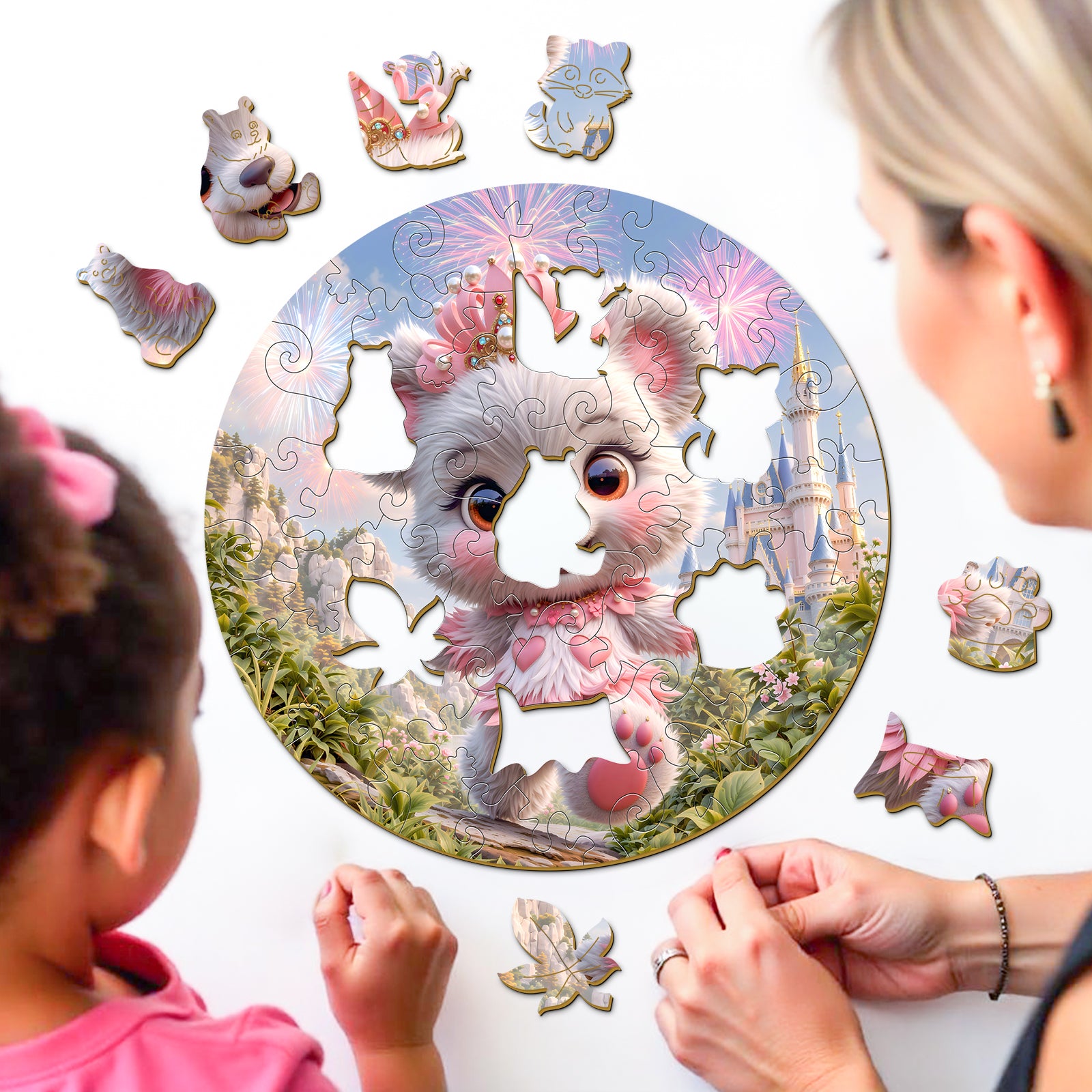 Fairy Bear Forest Wood Jigsaw Puzzle Early Development Gift - Aeekdook