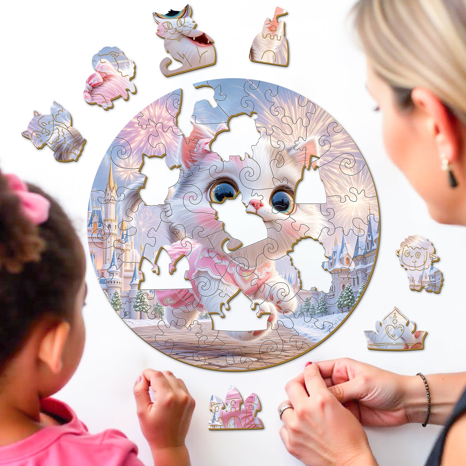 Fairy Cat Fantasy Wooden Jigsaw Puzzle for Children - Aeekdook