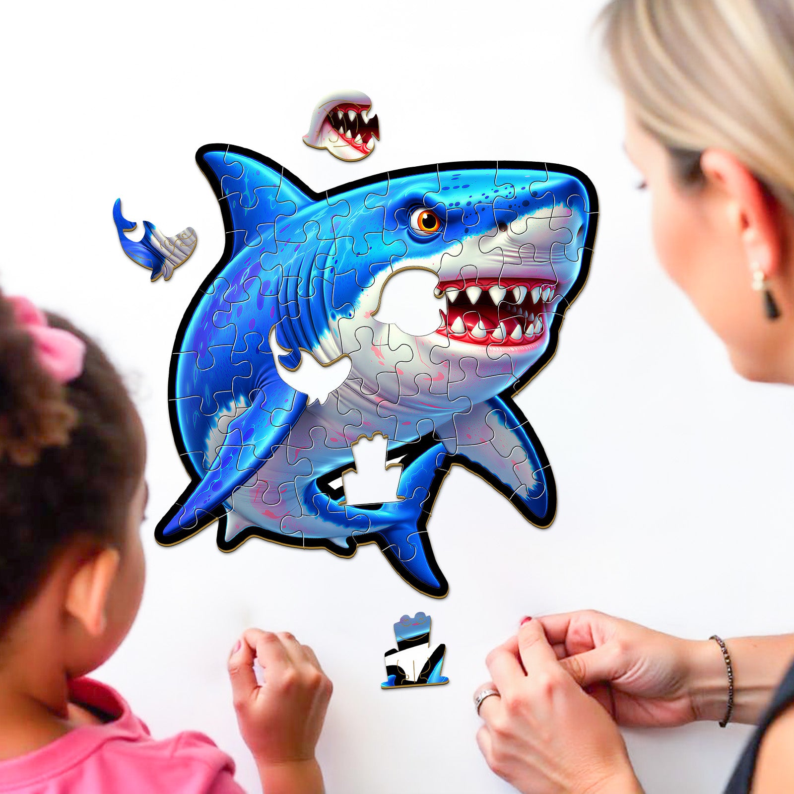 Double-sided Shark Wooden Puzzle for Children