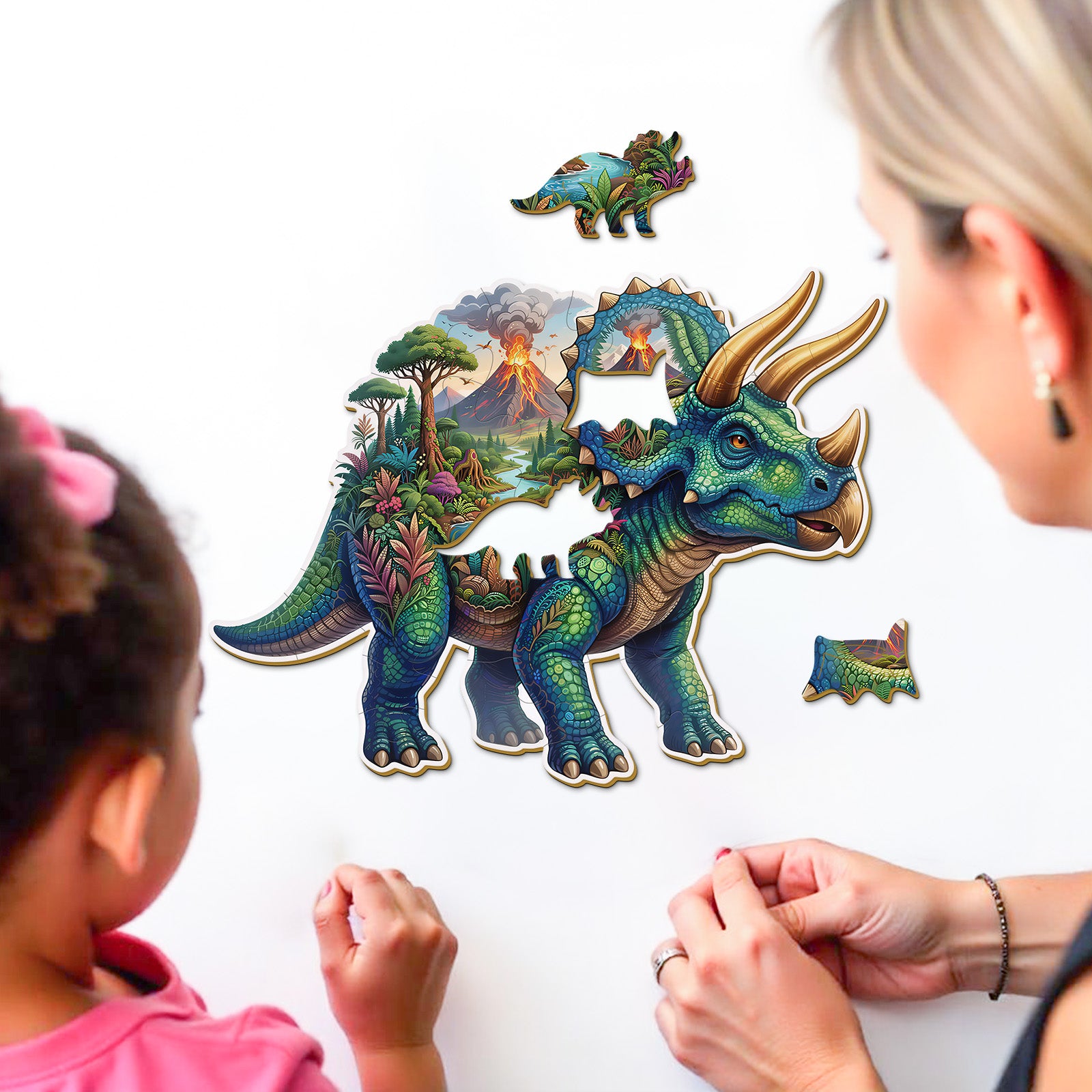 Fantasy Triceratops 28 Piece Kids Wood Puzzle
