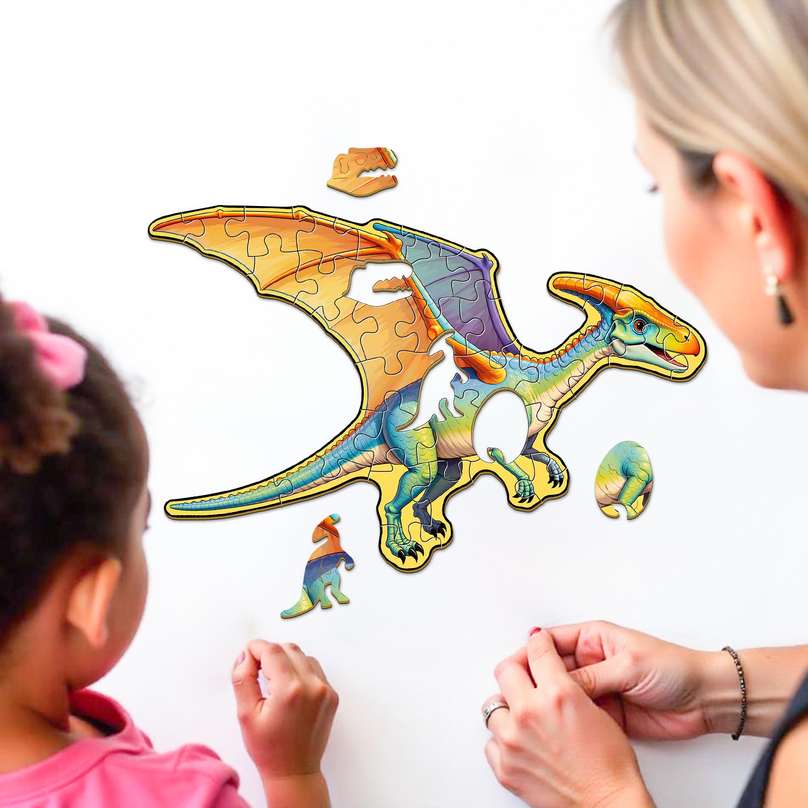 Double-sided Pterosaur Wooden Jigsaw Puzzle for Kids