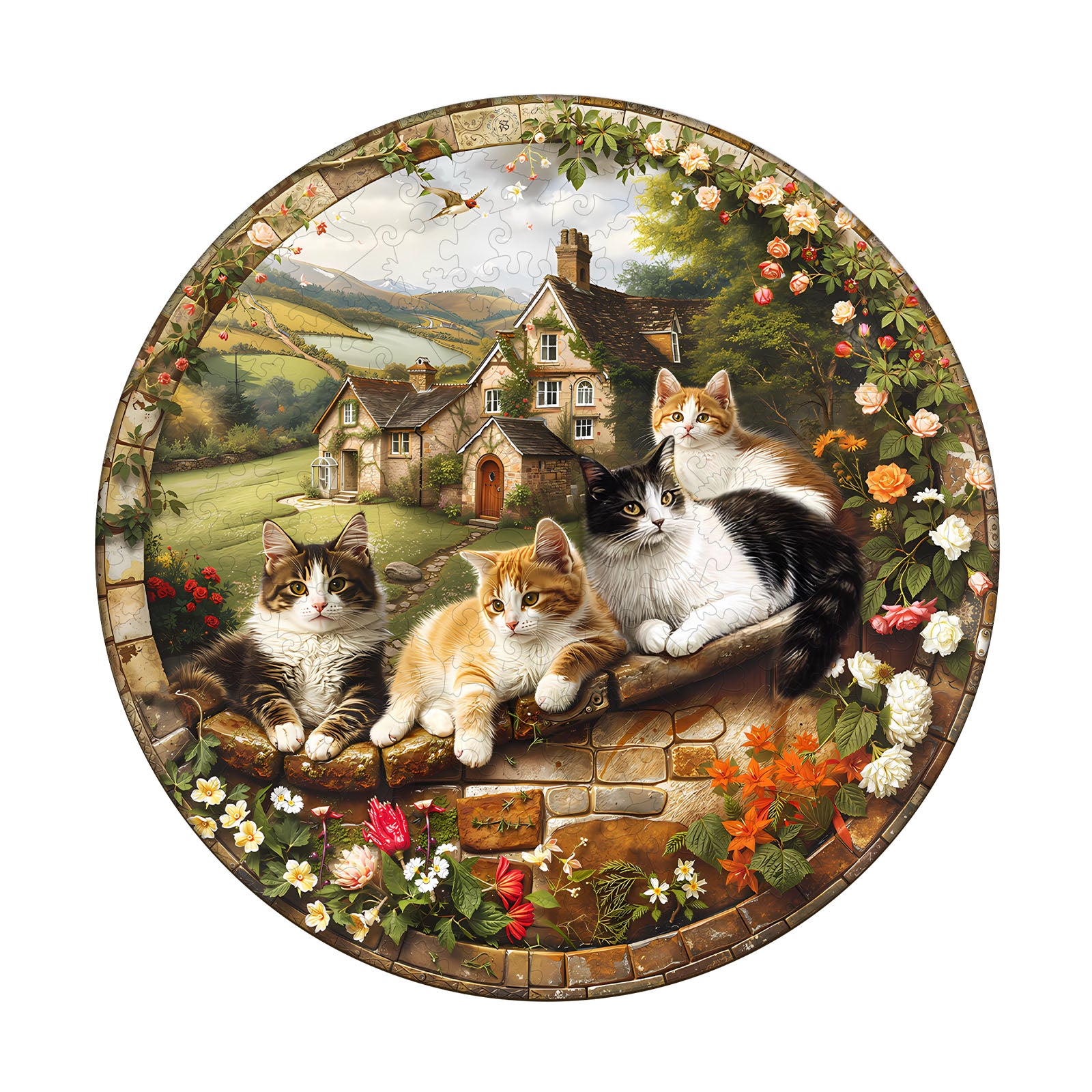 Kitten Manor Wooden Jigsaw Puzzles for Adults - Aeekdook