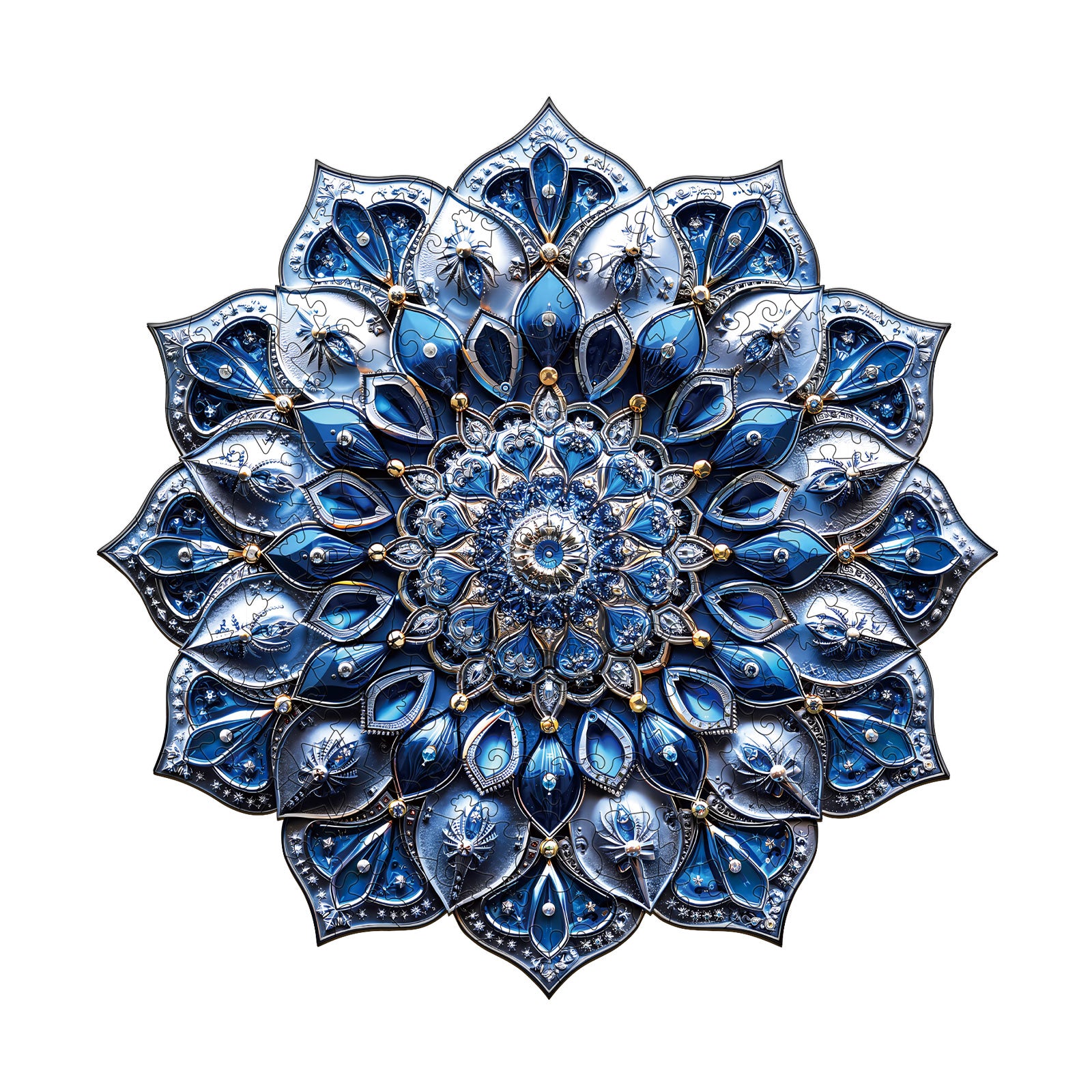 Blue Mandala Unique Wooden Puzzles