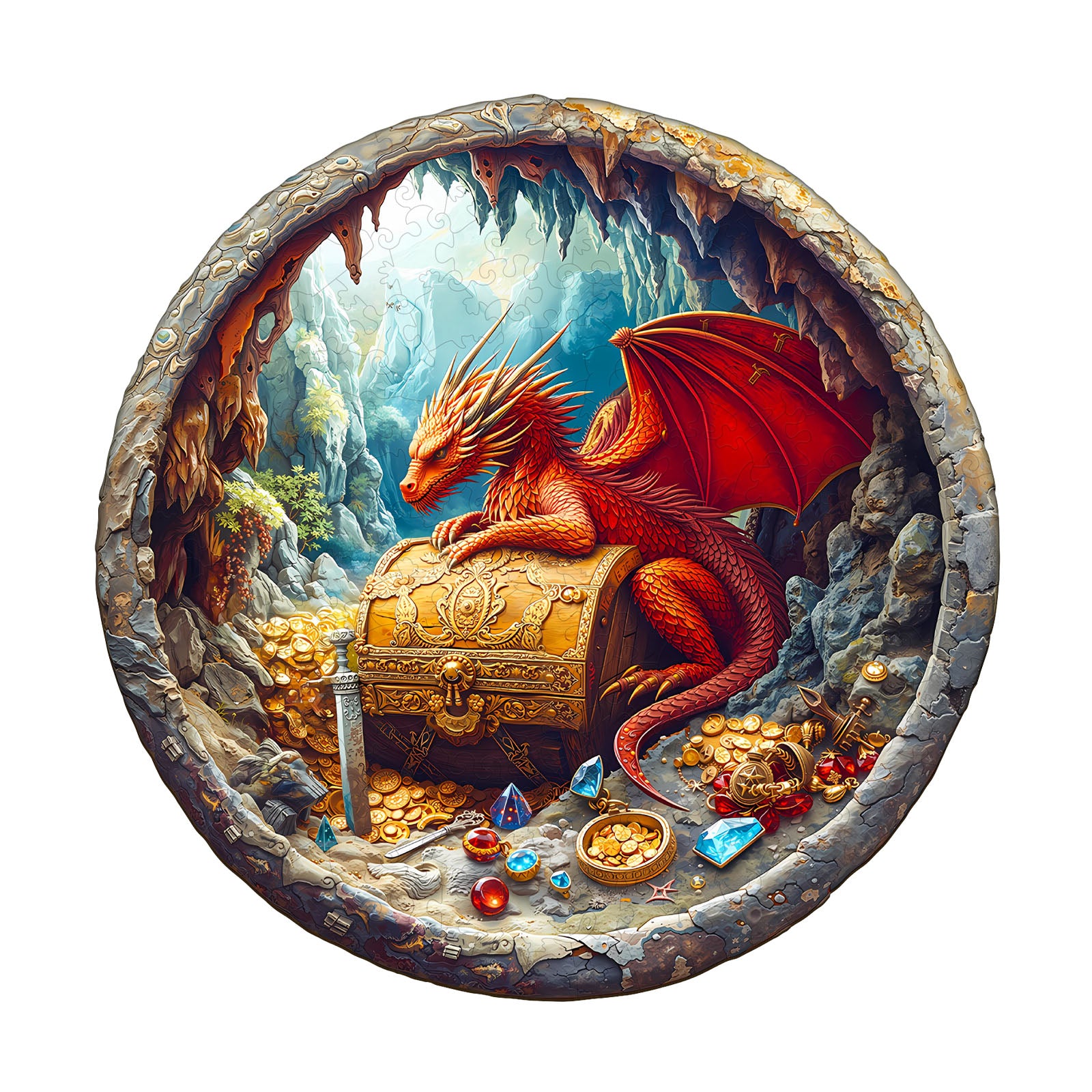 The Dragon Hoard Wooden Jigsaw Puzzles for Adults - Aeekdook