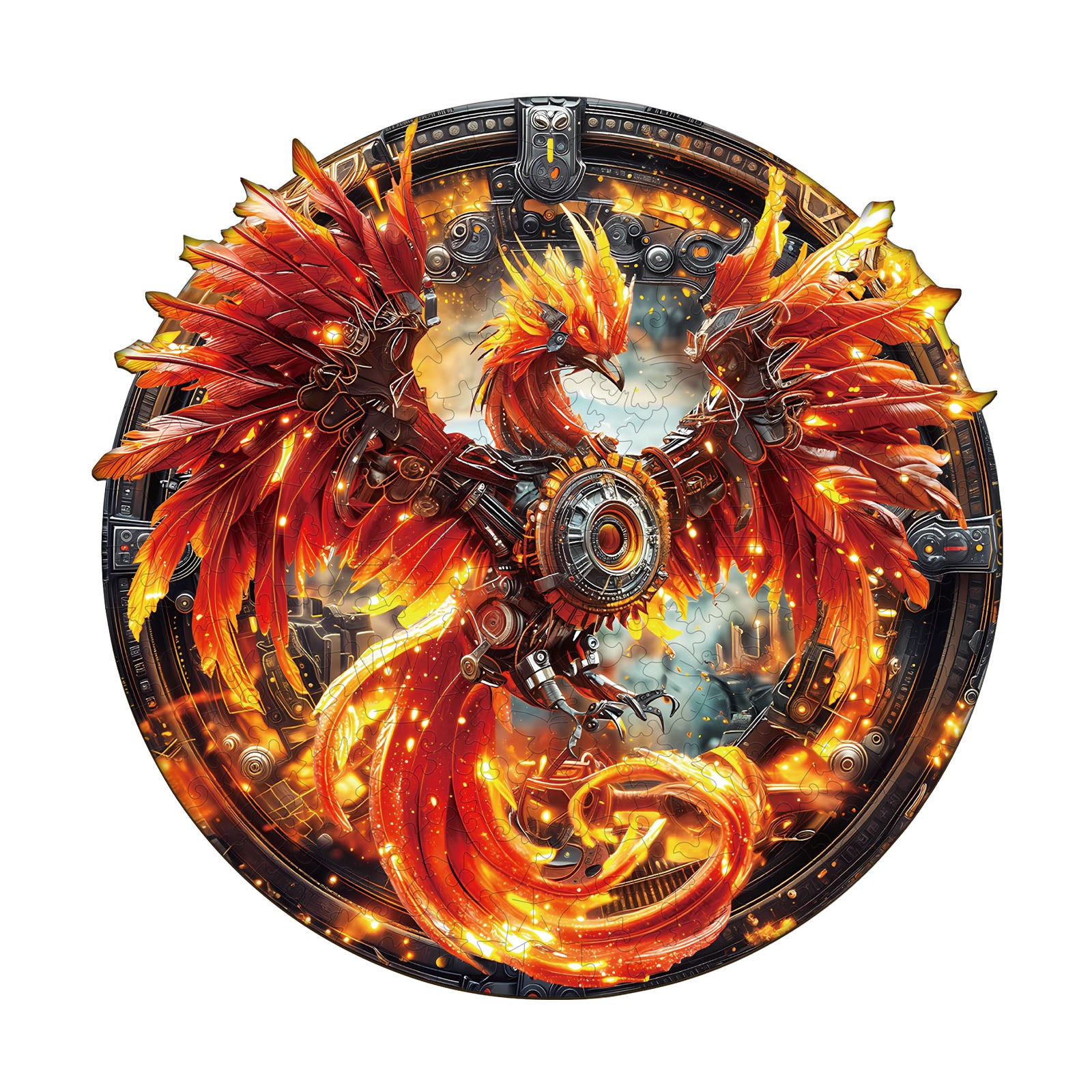 Mechenical Fire Phoenix Wooden Jigsaw Puzzles - Aeekdook