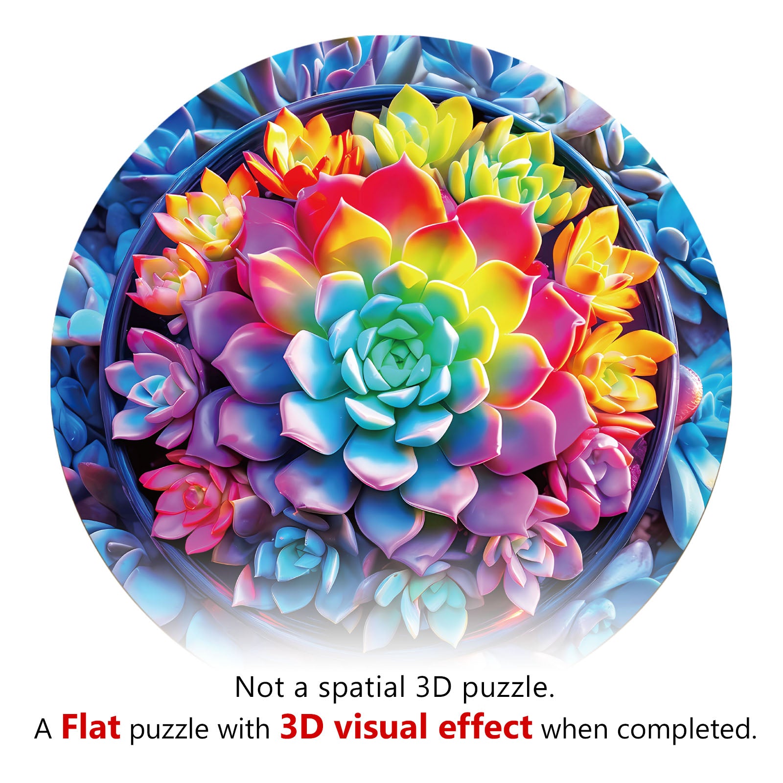 Succulent Plants Wood Puzzle Desert Nature Decor - Aeekdook