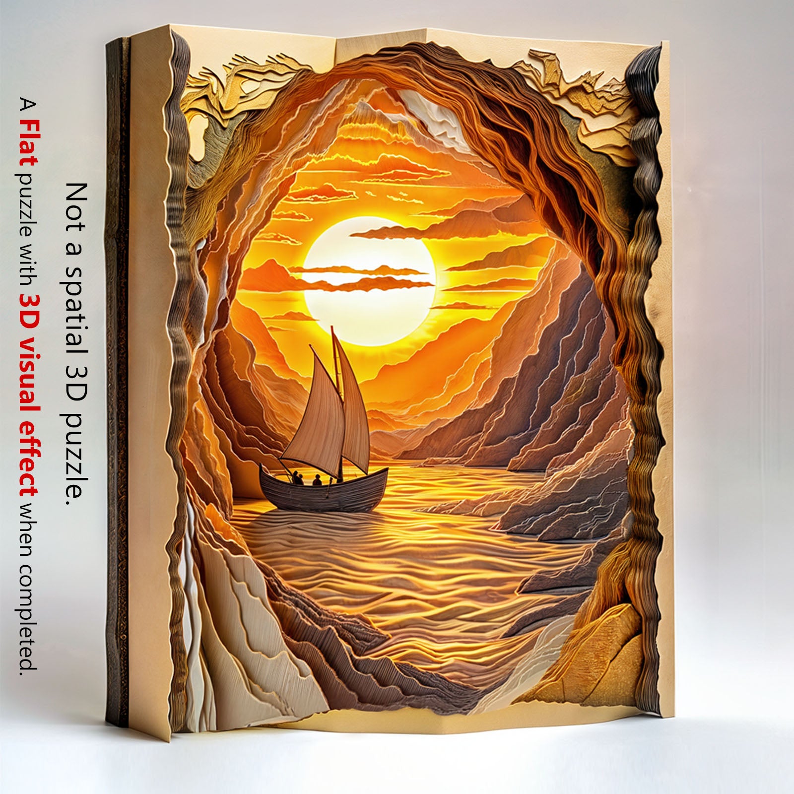 Sunset Sailing Wood Puzzle Nautical Ocean Artwork - Aeekdook