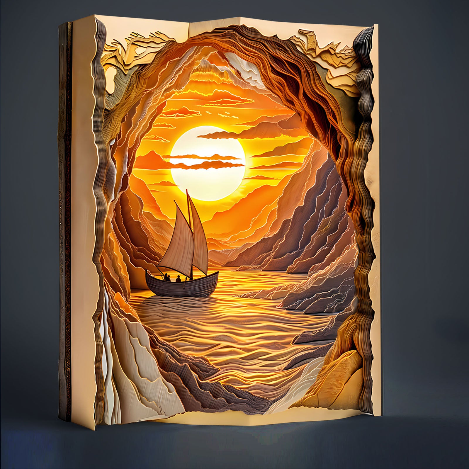 Sunset Sailing Wood Puzzle Nautical Ocean Artwork - Aeekdook