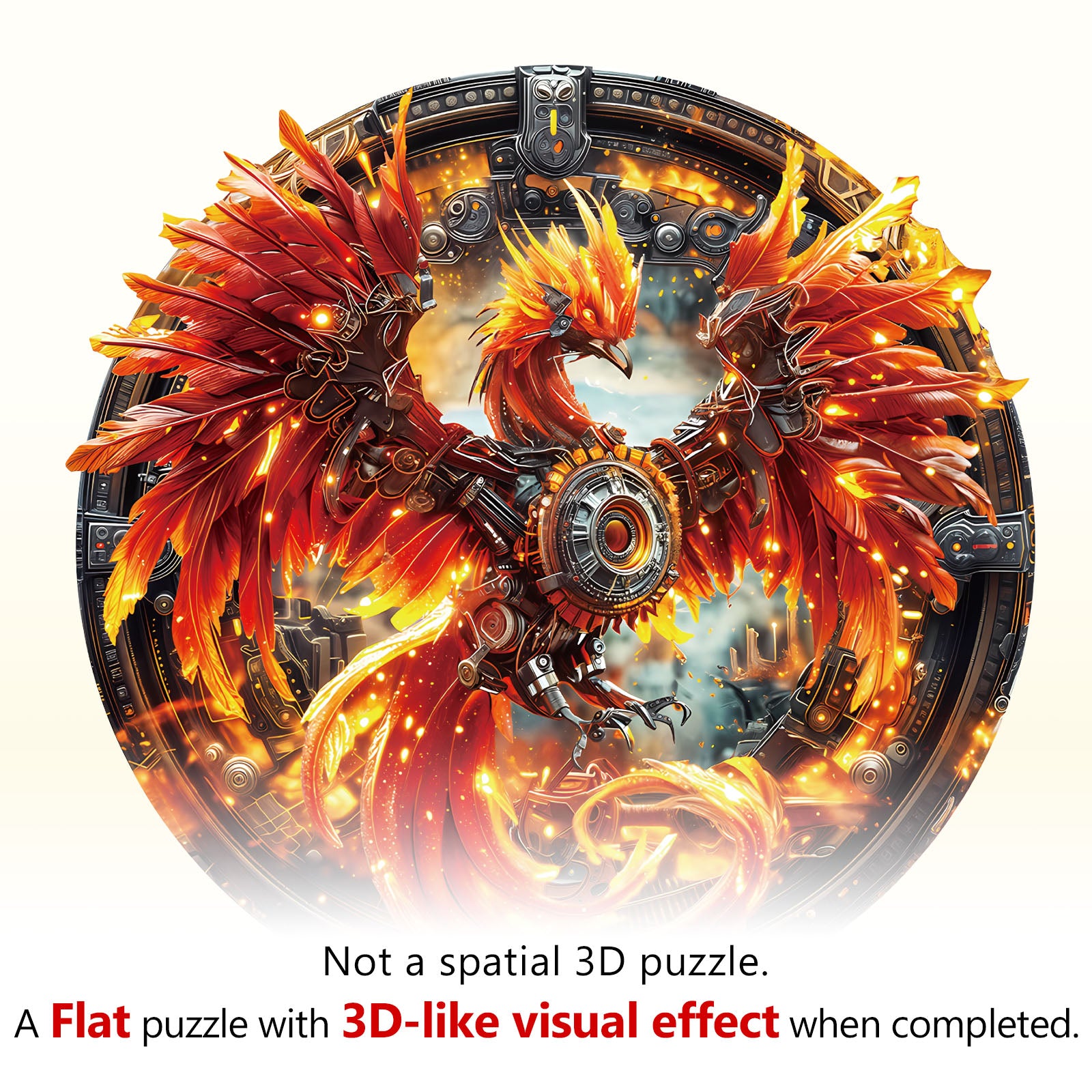 Mechenical Fire Phoenix Wooden Jigsaw Puzzles - Aeekdook