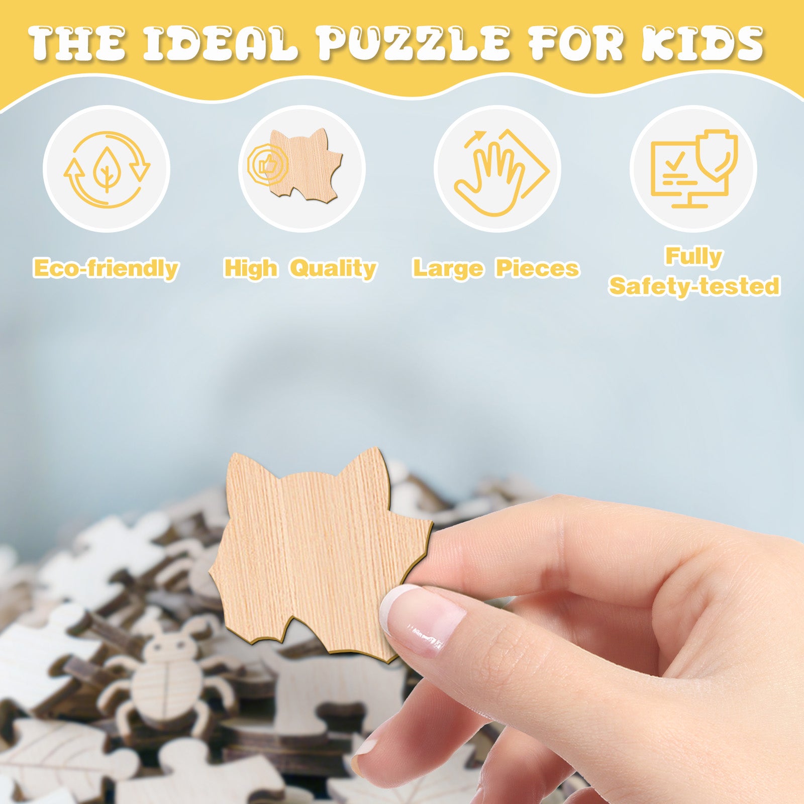 Cats Family Wood Jigsaw Puzzle for Kids - Aeekdook