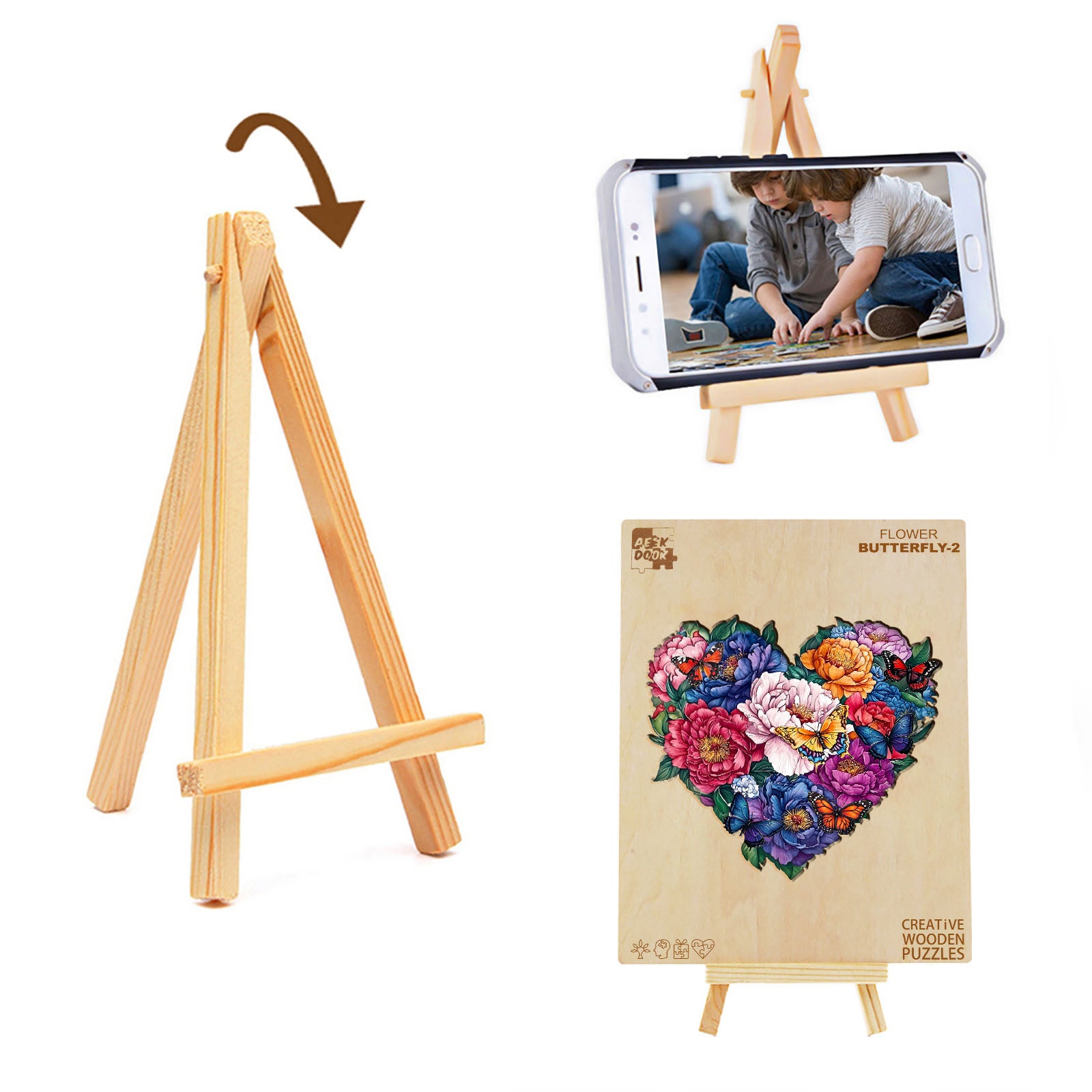 Flower Butterfly Wood Puzzle Garden Nature Art - Aeekdook