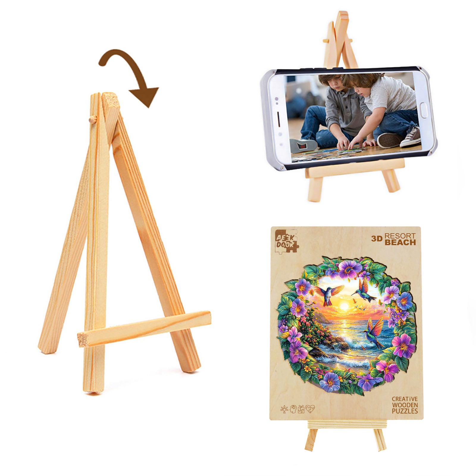 Resort Beach 3D Wood Puzzle Tropical Summer Decor - Aeekdook