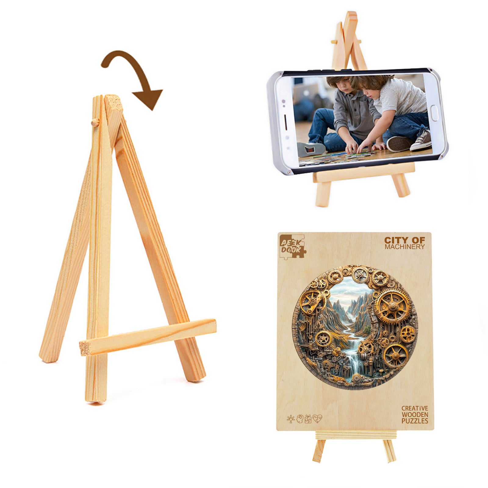 City of Machinery Wood Puzzle Steampunk Industrial - Aeekdook