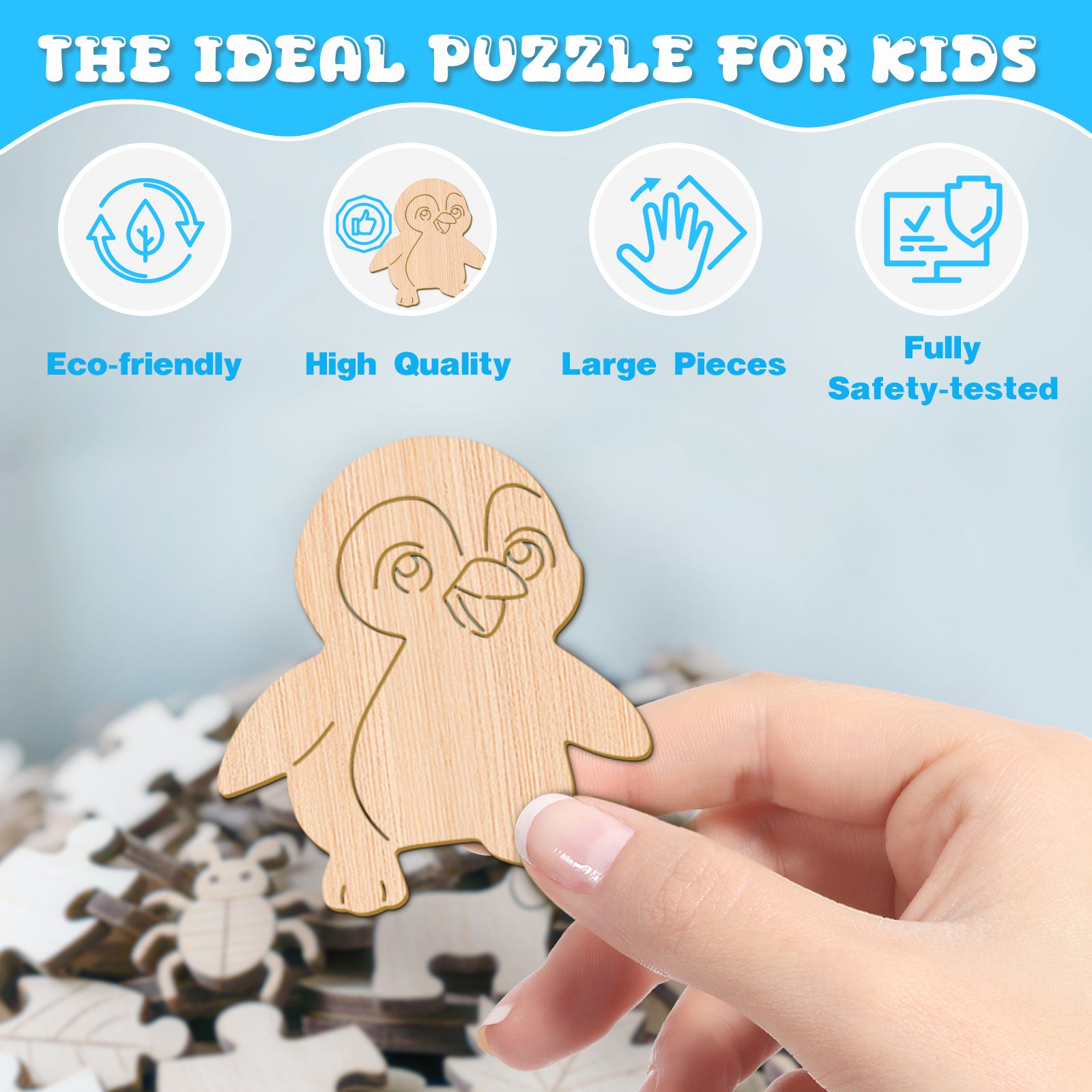 Fairy Penguin Arctic Wooden Puzzle for Children - Aeekdook
