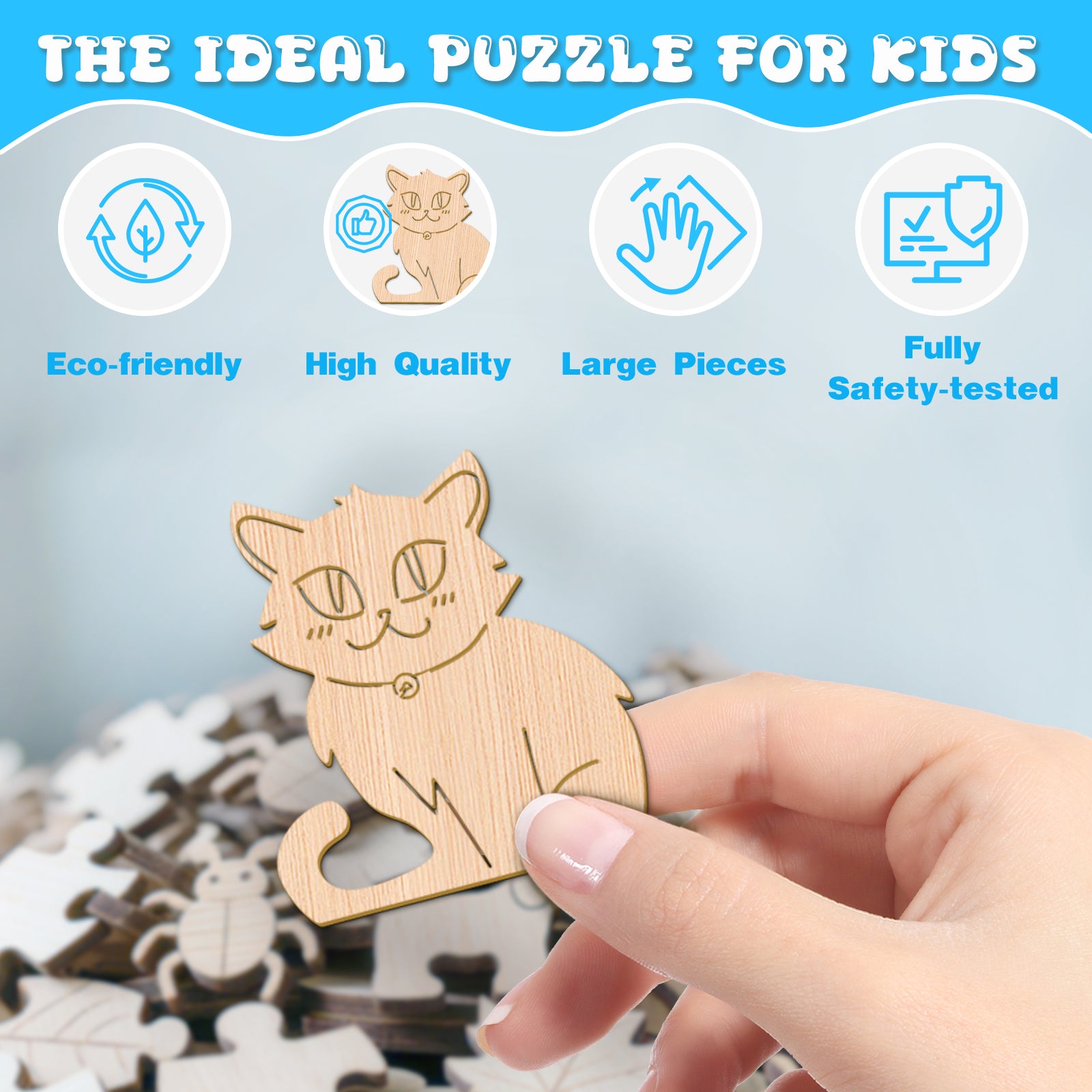 Fairy Cat Fantasy Wooden Jigsaw Puzzle for Children - Aeekdook
