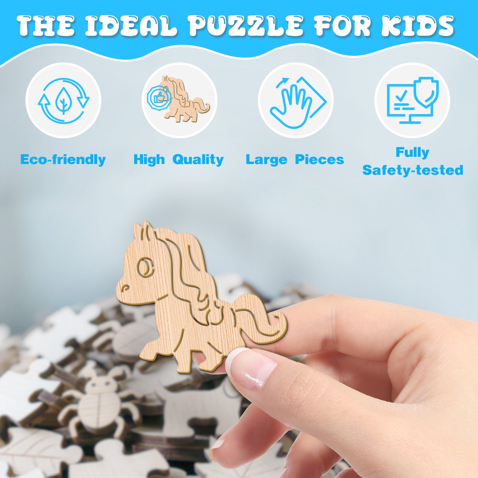 Celestial Unicorn Galaxy Wooden Puzzle for Kids - Aeekdook