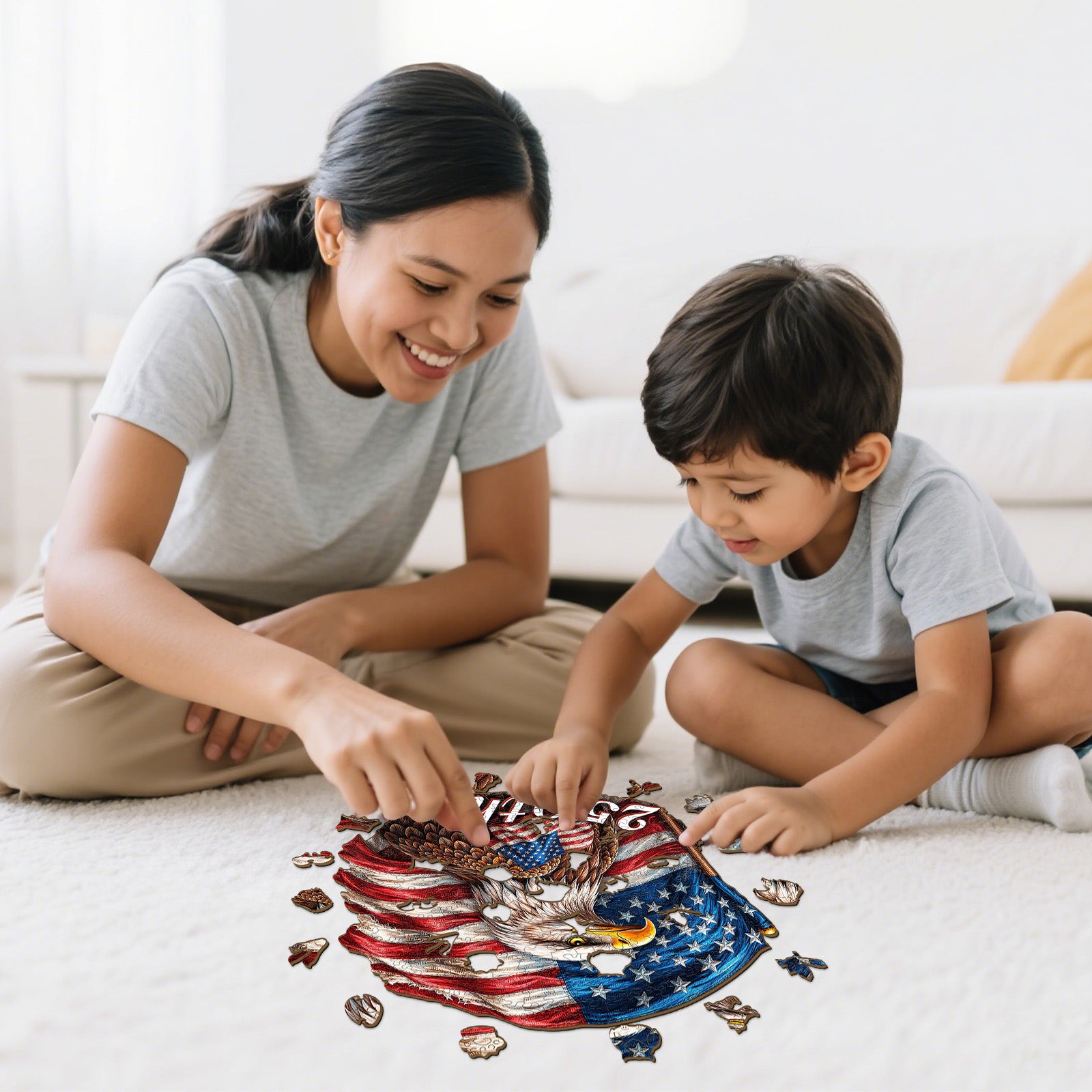 250th America Patriotic Wooden Jigsaw Puzzles for Adults