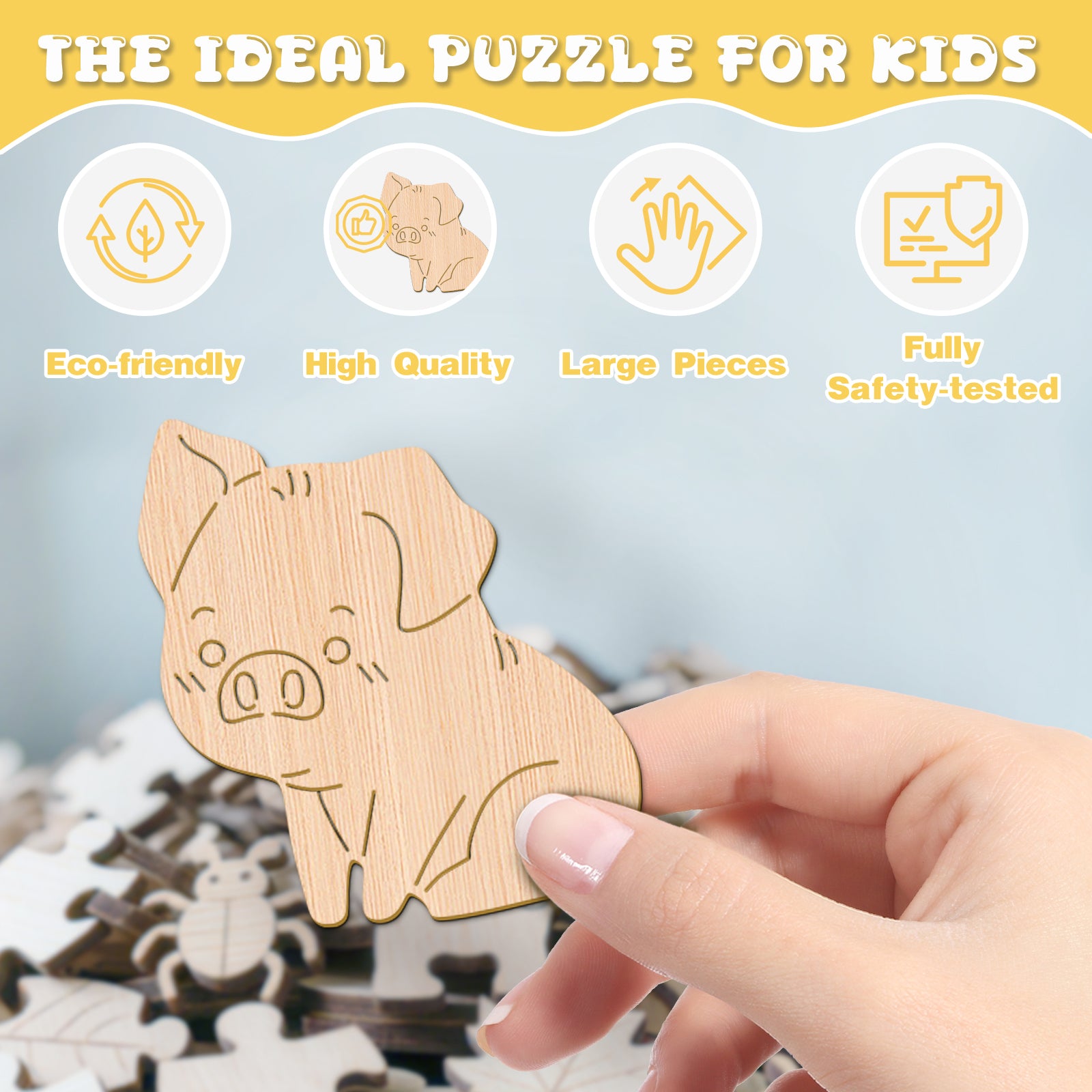 Fairy Pig Farmhouse Wooden Puzzle Fun Interactive Toy for Kids - Aeekdook