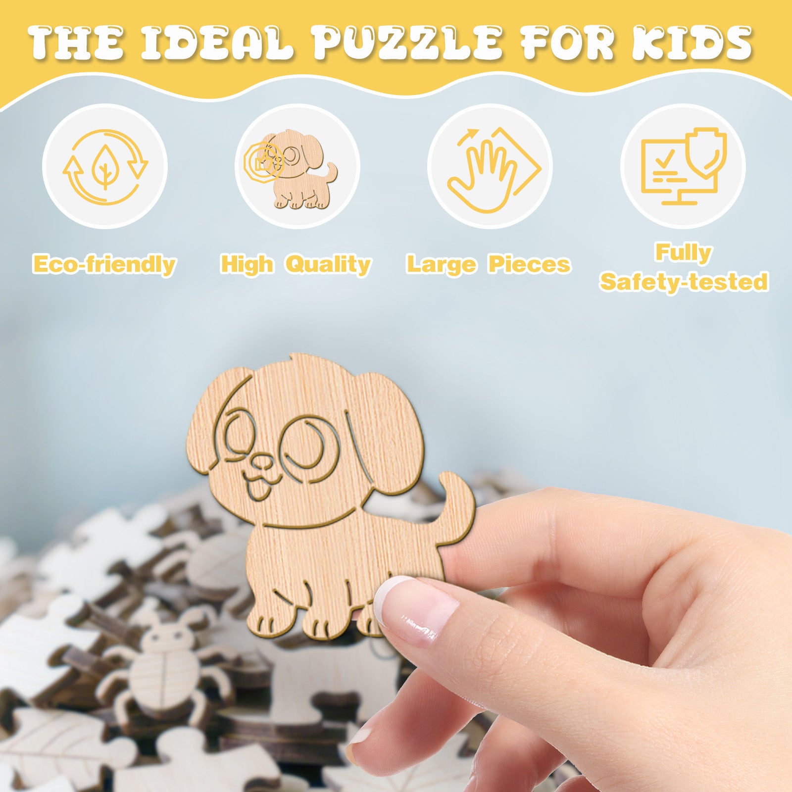 Lovely Dog Puppy Wood Puzzle Toy for Kids - Aeekdook