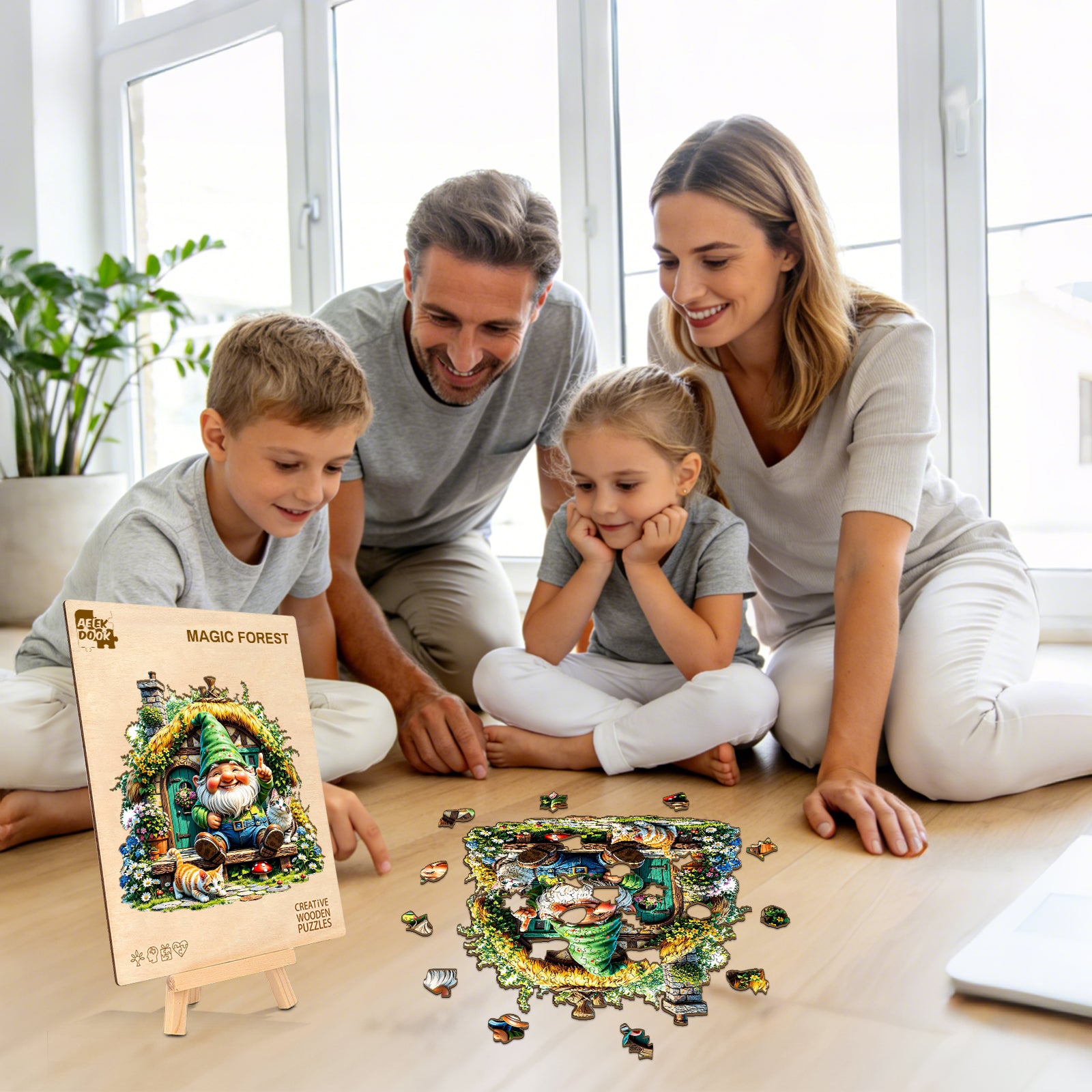 Double-sided Gnome Wooden Jigsaw Puzzles