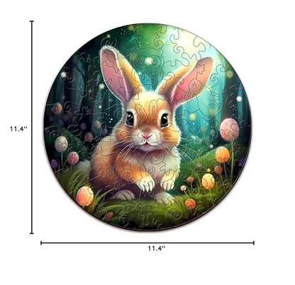 Cute Bunny Wooden Puzzle 50 Pieces for Kids Ages 4-8