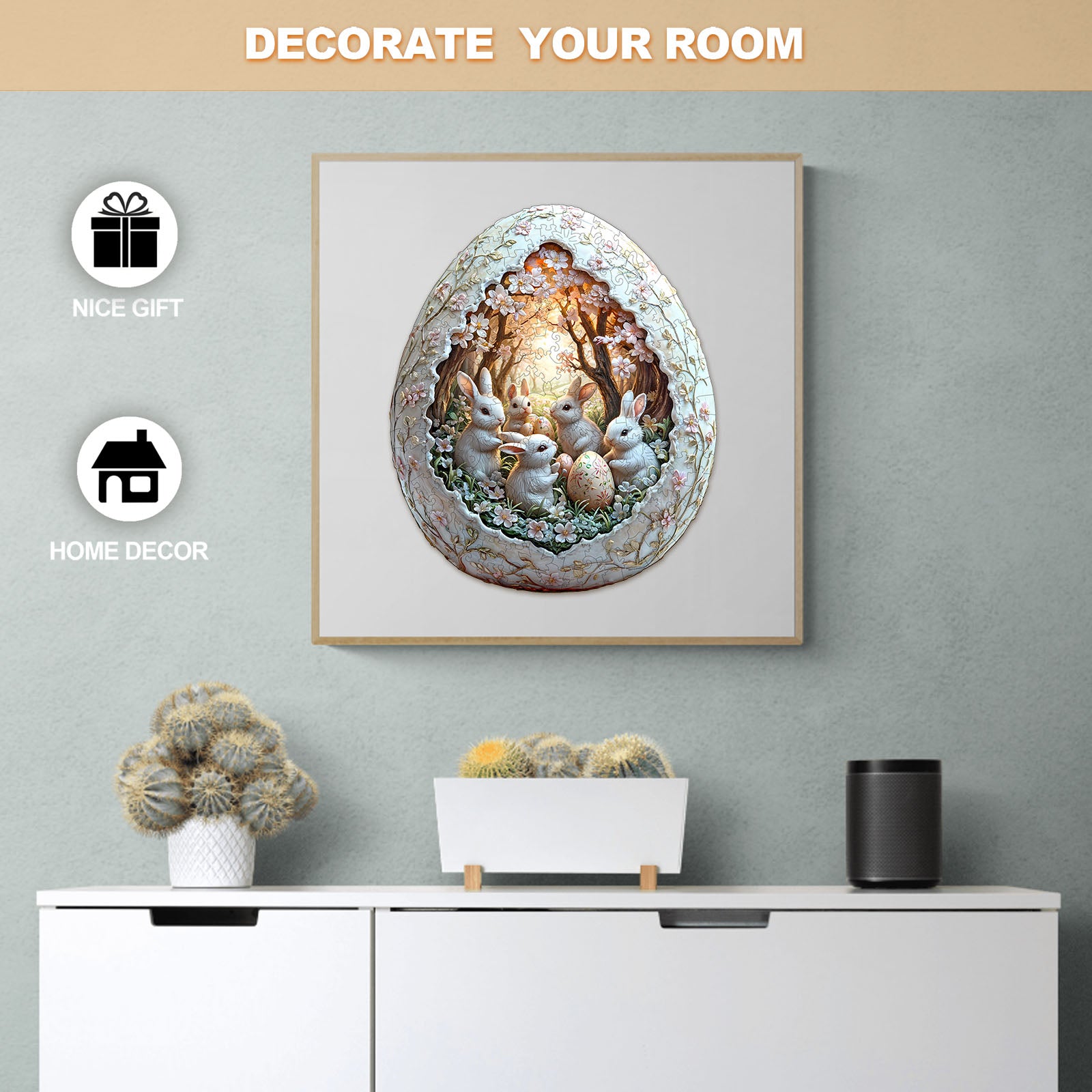 Eggshell World Wood Puzzle Surreal Miniature Art - Aeekdook