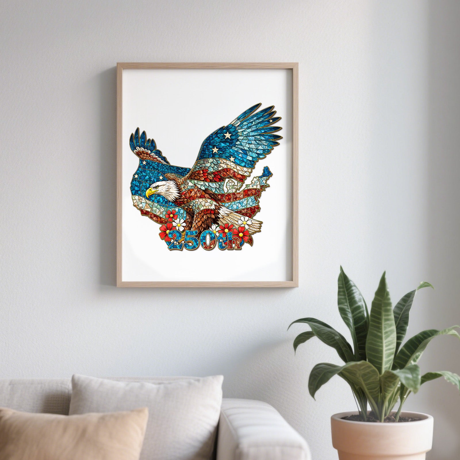 Stained Glass 250th USA Wooden Puzzles for Adults