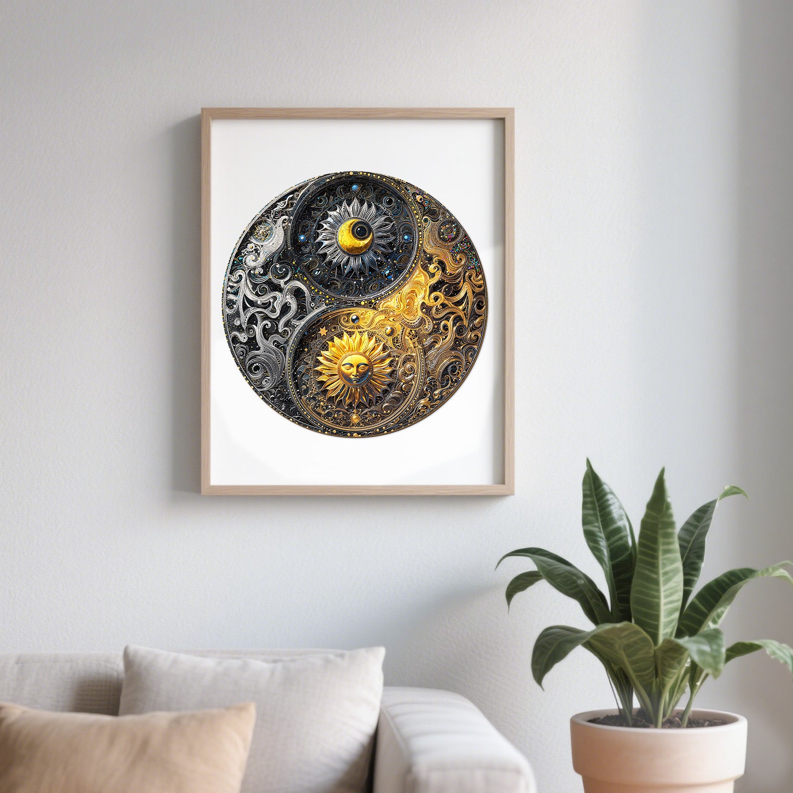 Yin-Yang Sun Moon Unique Wooden Puzzles
