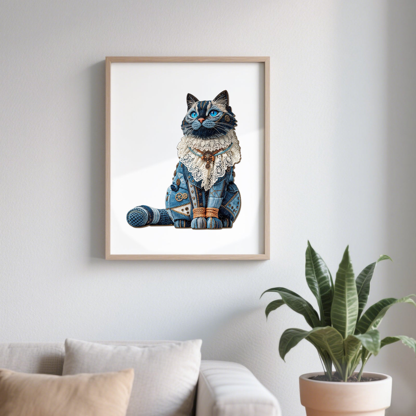 Denim Ragdoll Cat Unique Wooden Puzzles