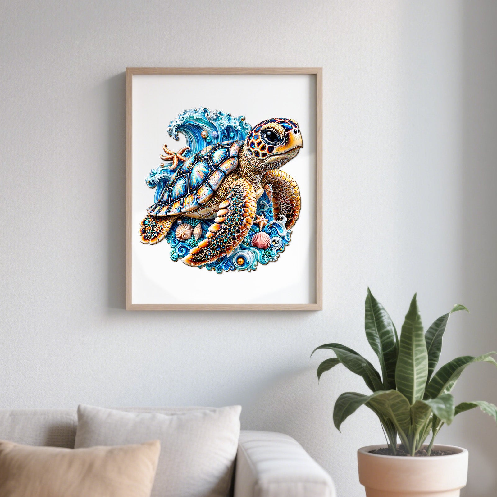 Turtle with Gems Wooden Puzzles for Adults