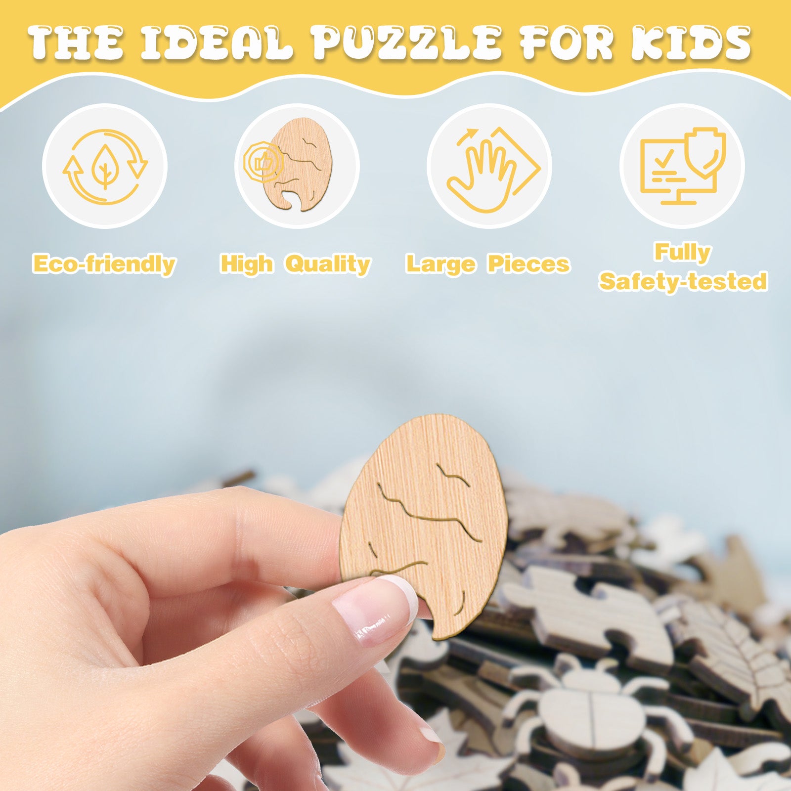 Double-sided Pterosaur Wooden Jigsaw Puzzle for Kids