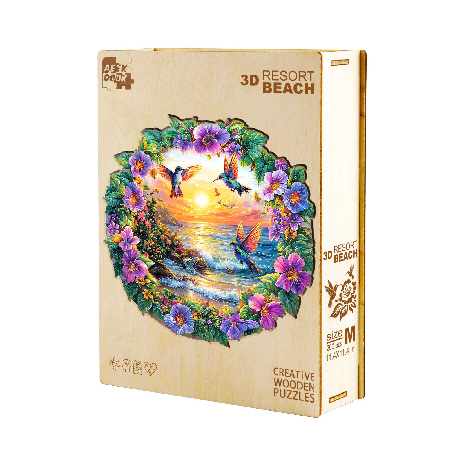 Resort Beach 3D Wood Puzzle Tropical Summer Decor - Aeekdook