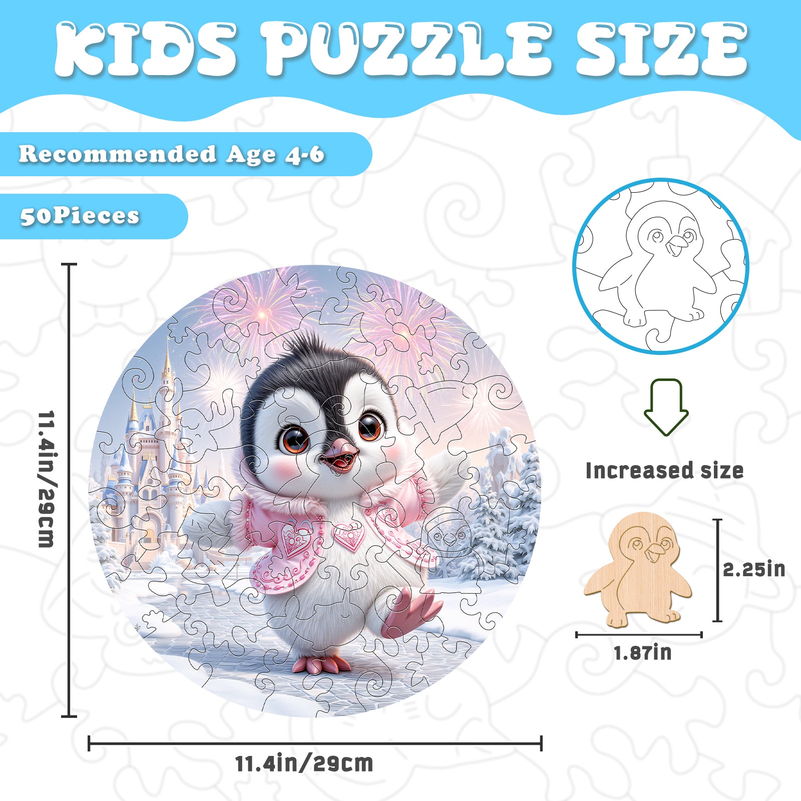 Fairy Penguin Arctic Wooden Puzzle for Children - Aeekdook