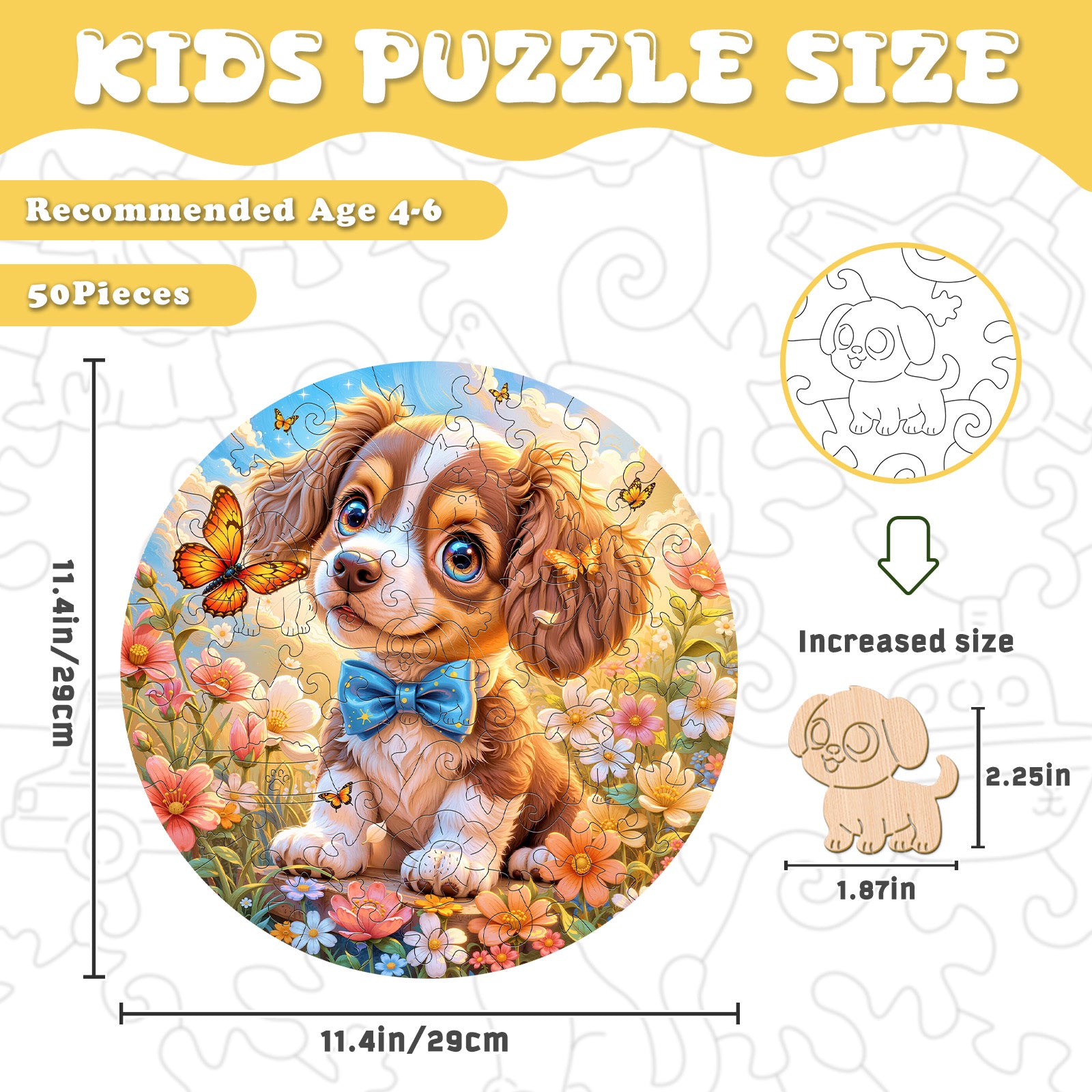 Lovely Dog Puppy Wood Puzzle Toy for Kids - Aeekdook